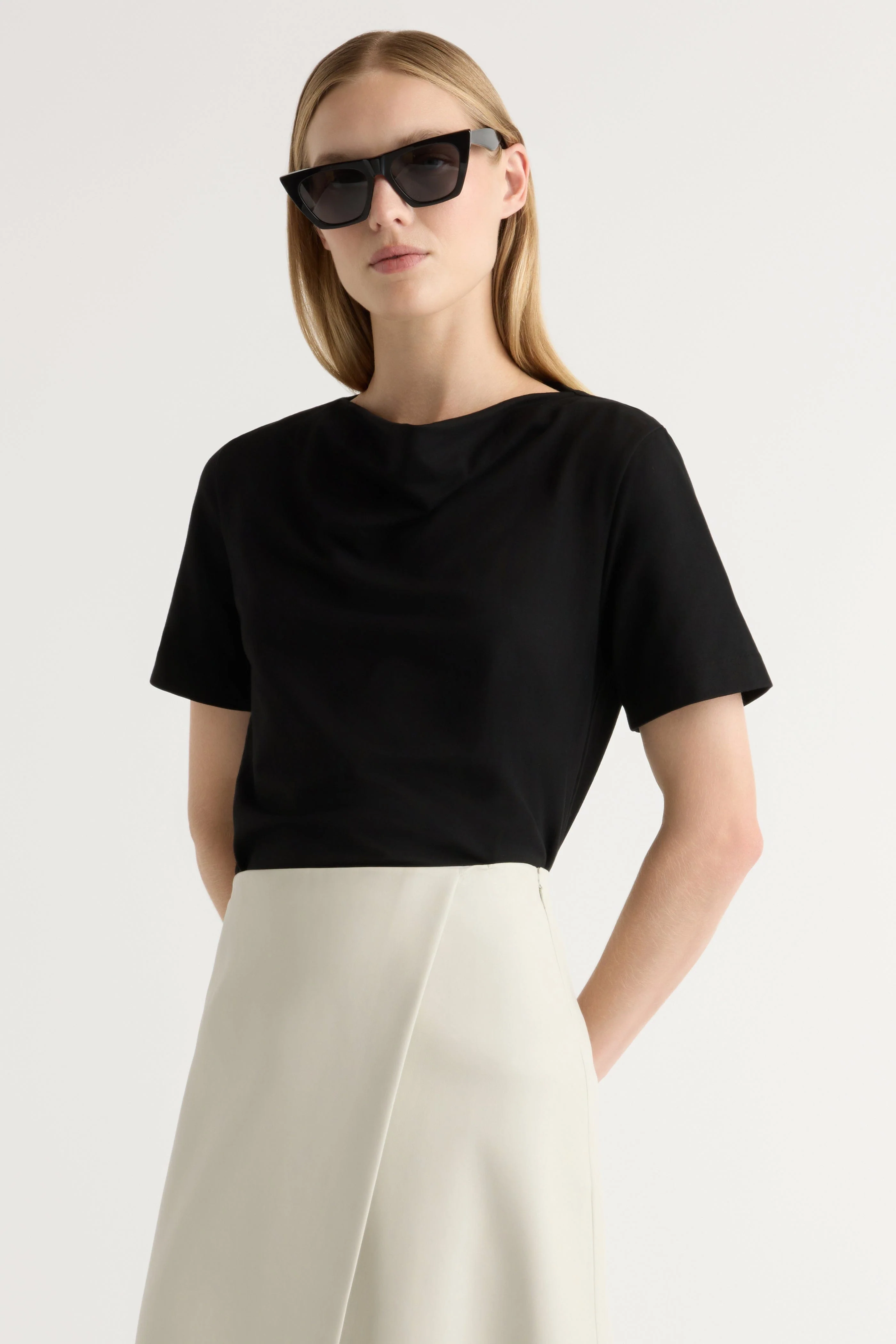 Kendra Organic Cotton Cowl-Neck Tee - Image 6