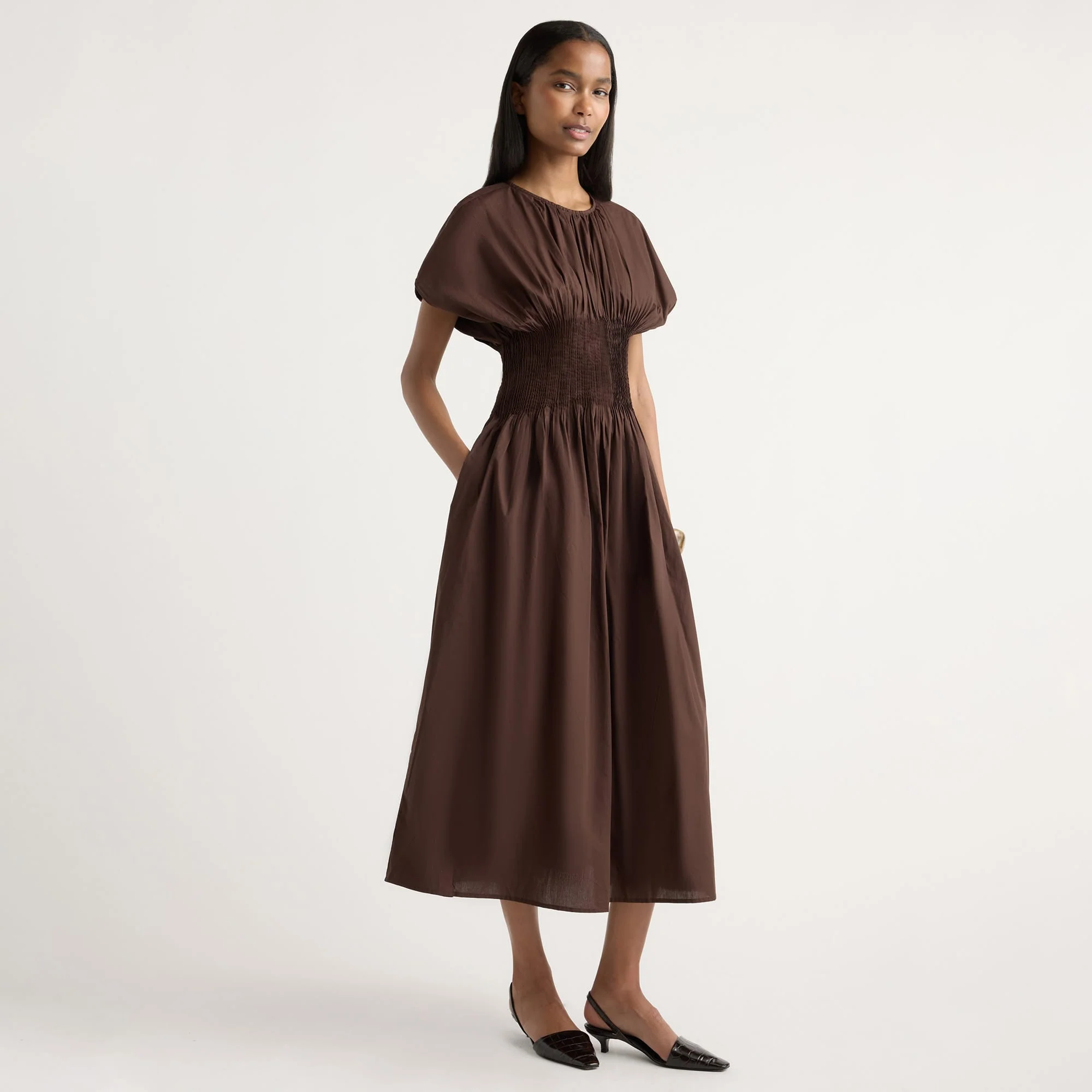 Krys Pleated Crew-Neck Dress