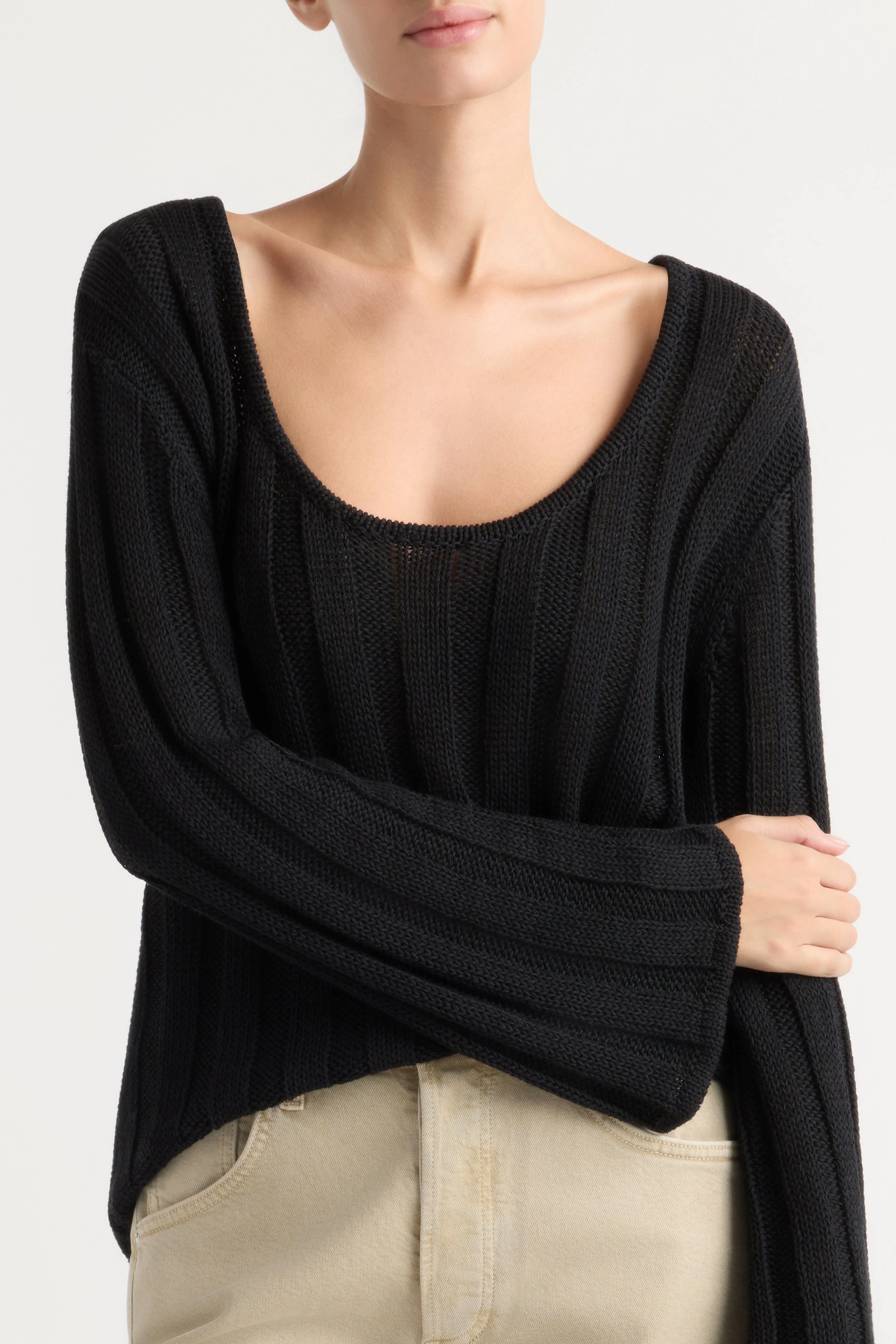 Leah Ribbed Scoop-Neck Sweater - Image 4