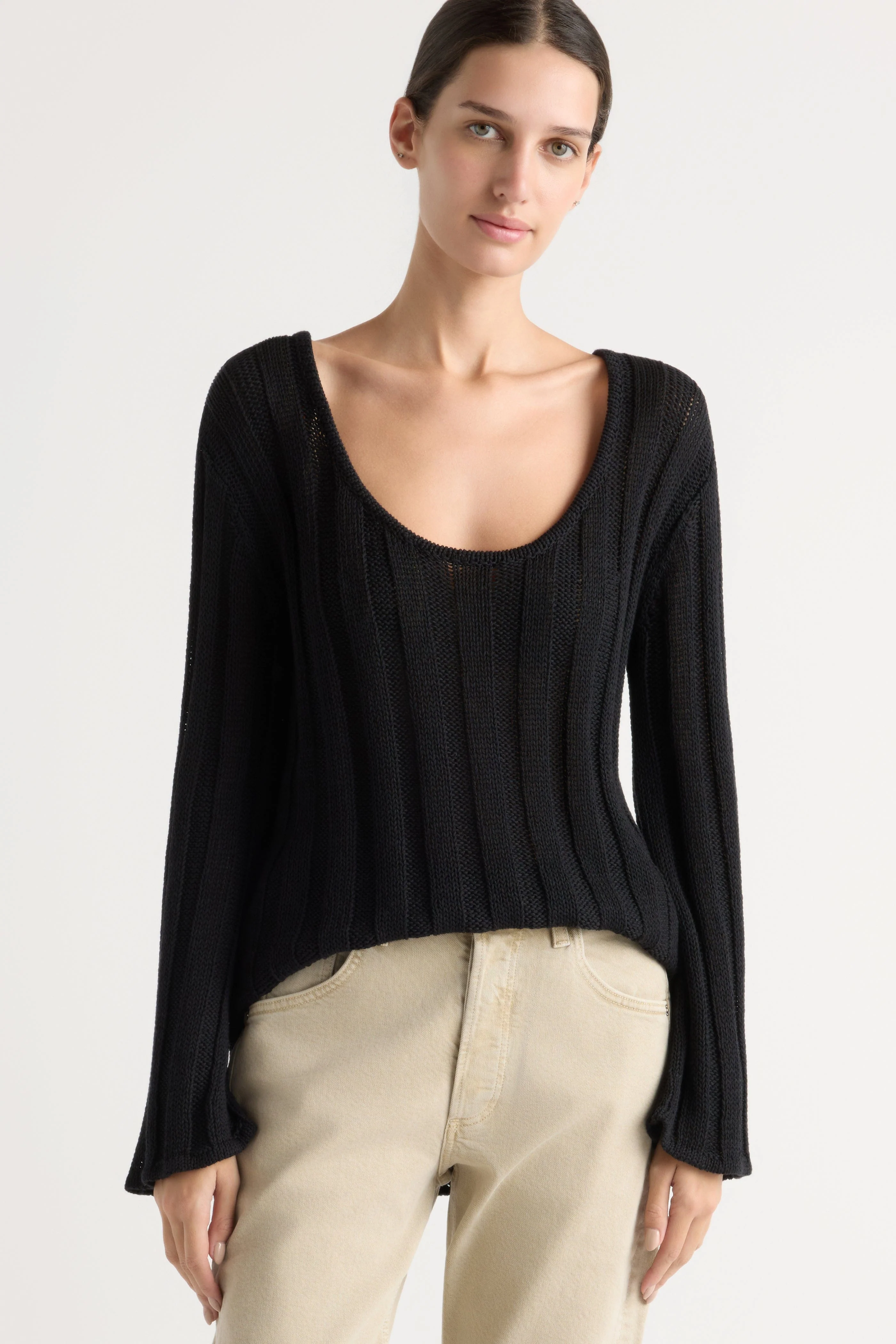 Leah Ribbed Scoop-Neck Sweater - Image 5