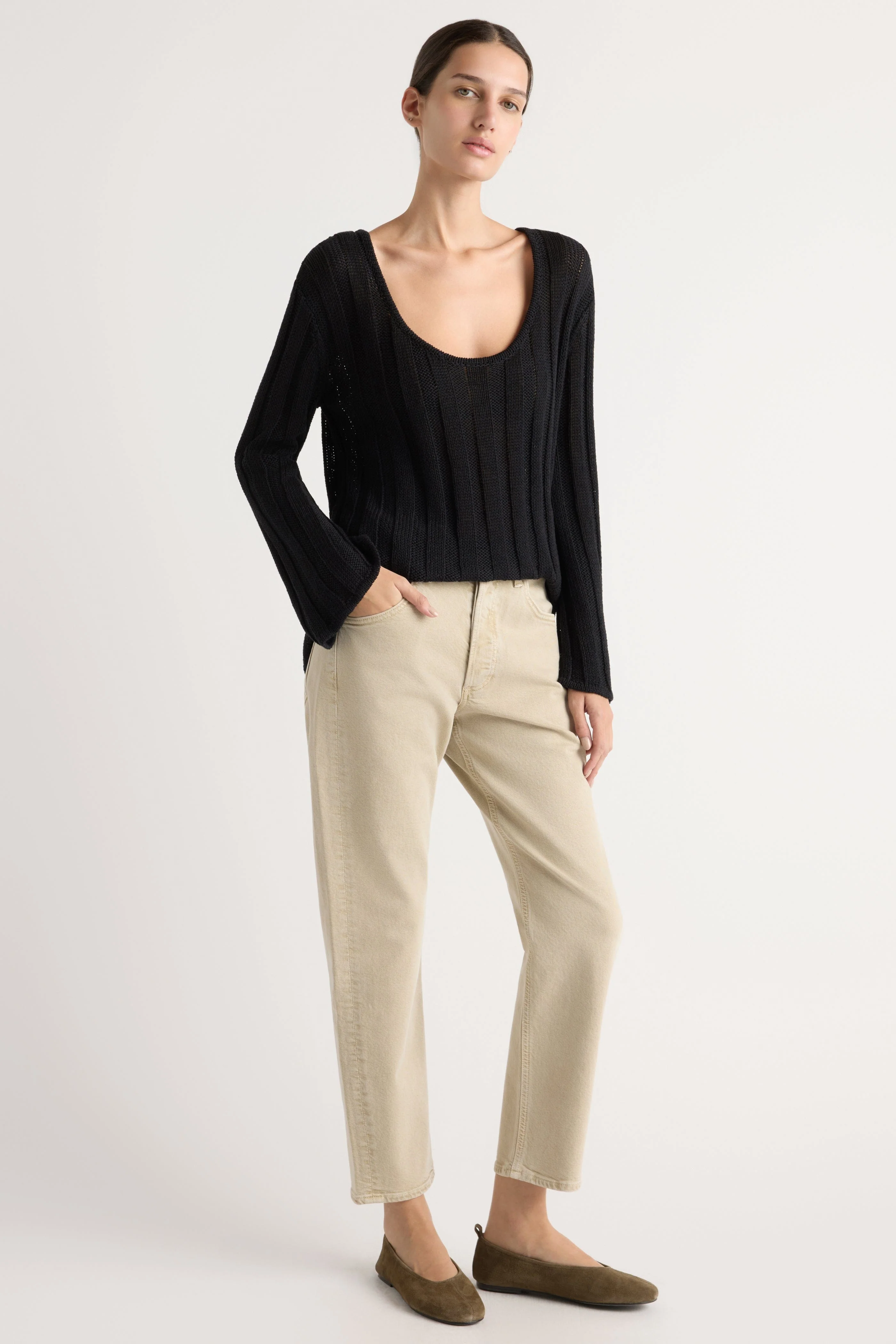 Leah Ribbed Scoop-Neck Sweater - Image 6