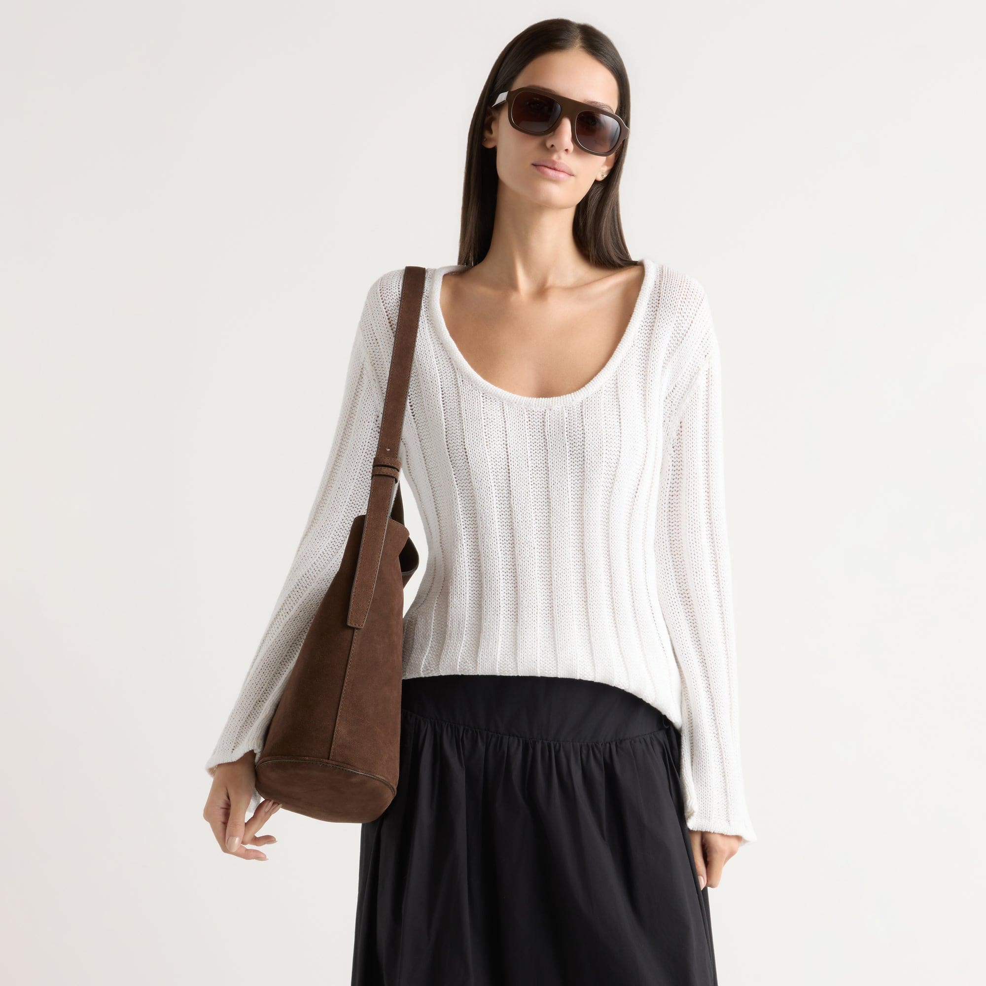 Leah Ribbed Scoop-Neck Sweater