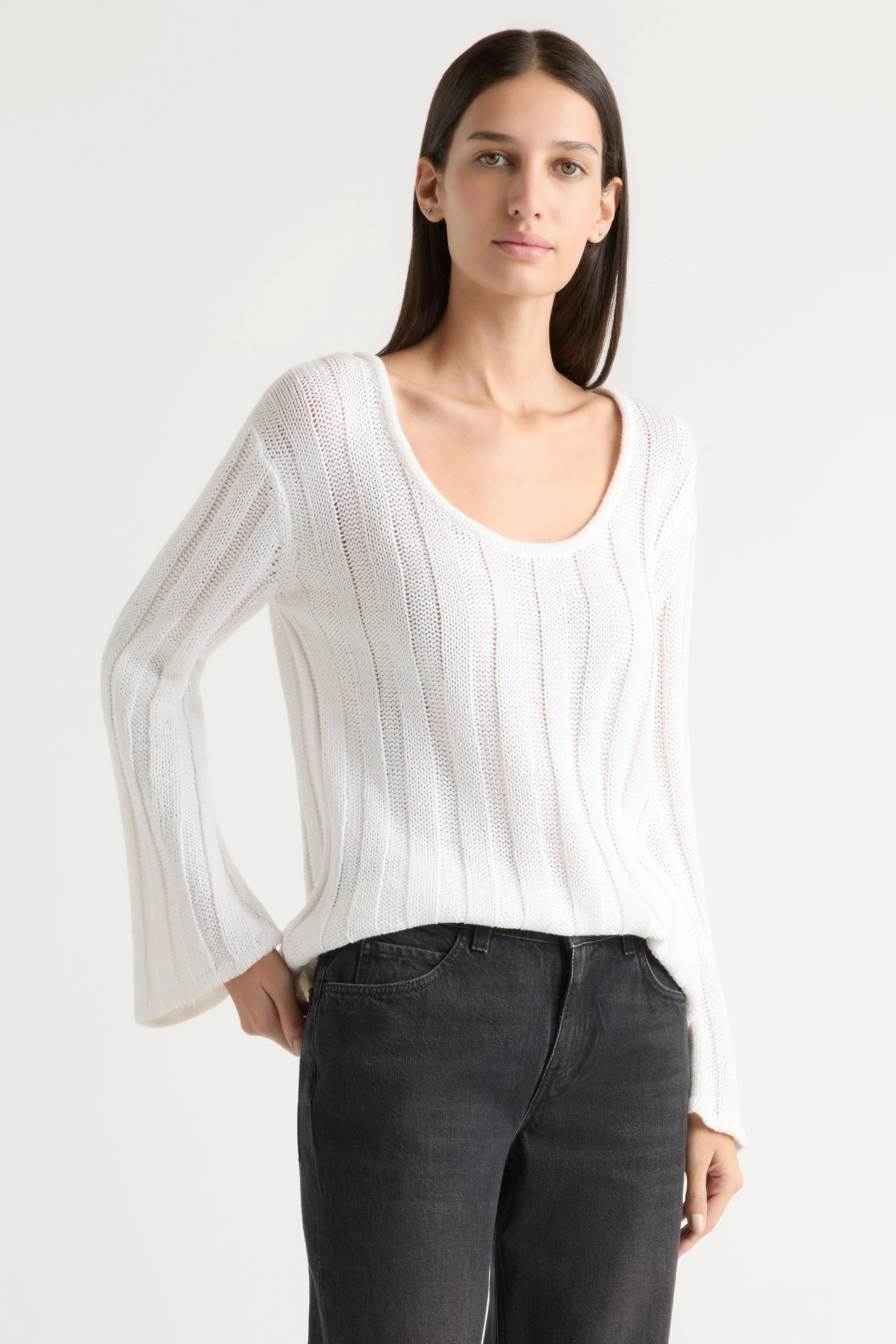 Leah Ribbed Scoop-Neck Sweater - Image 4