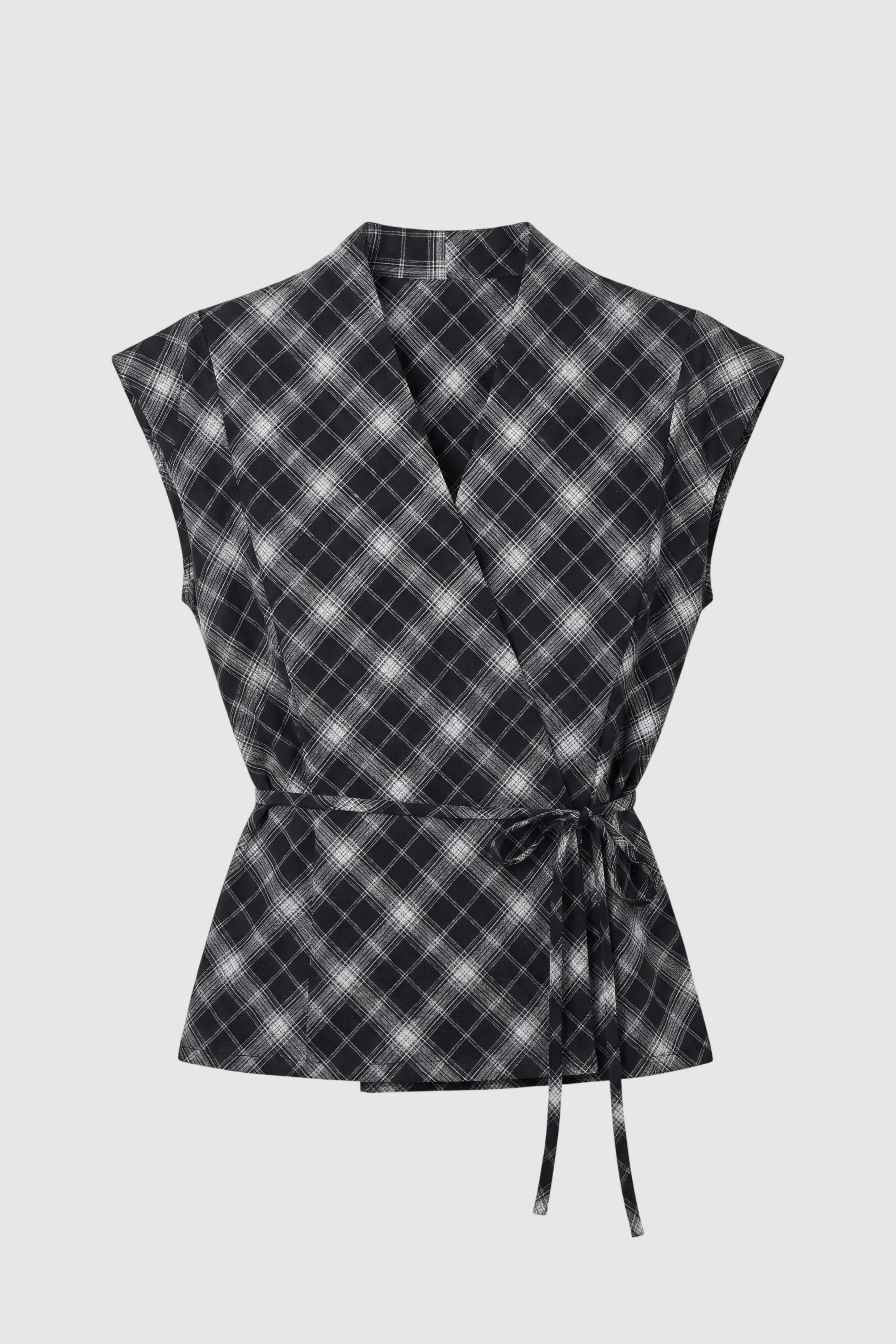 Lenore Plaid Tie-Wrap Vest - Image 7
