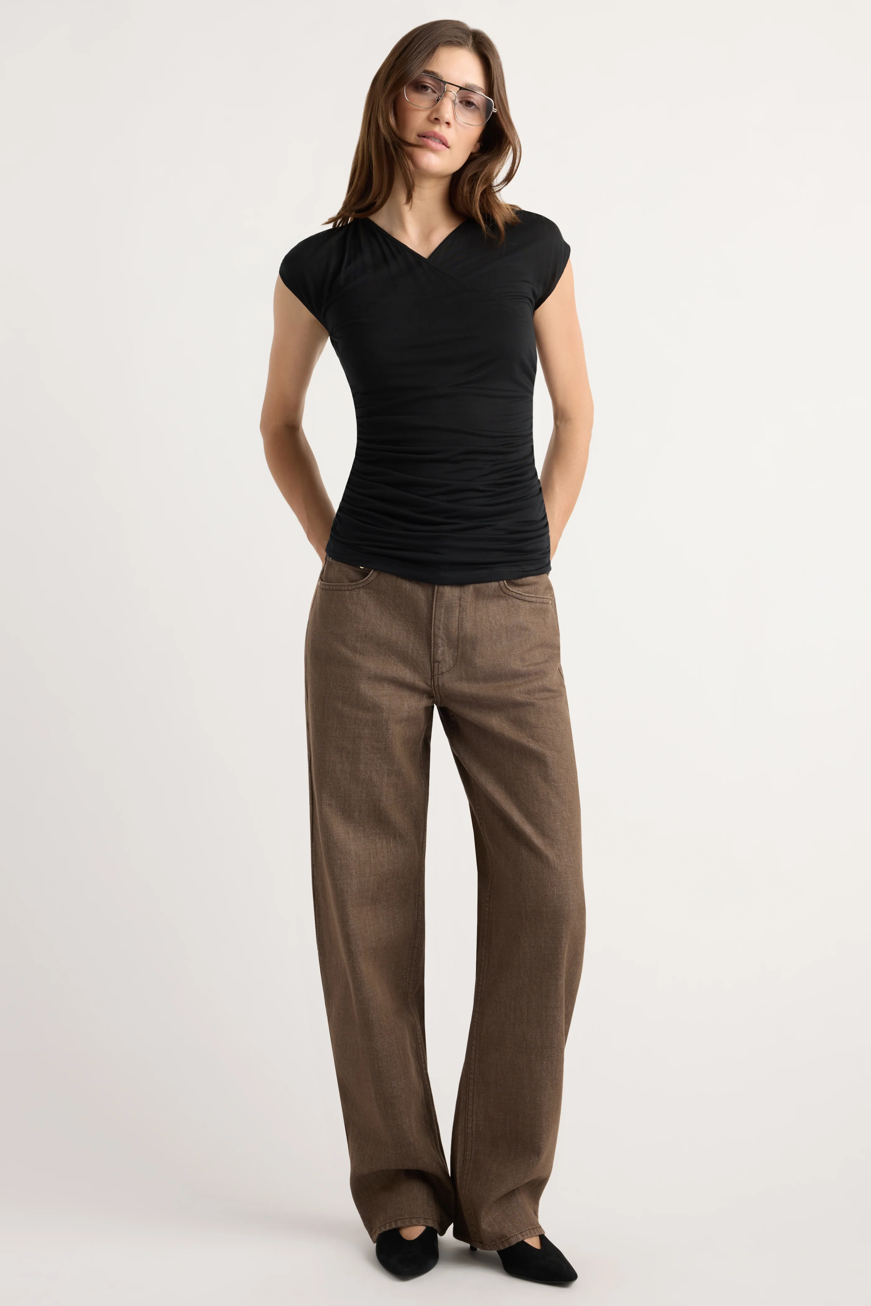 Lila Tencel Wrap-Neck Tee - Image 5