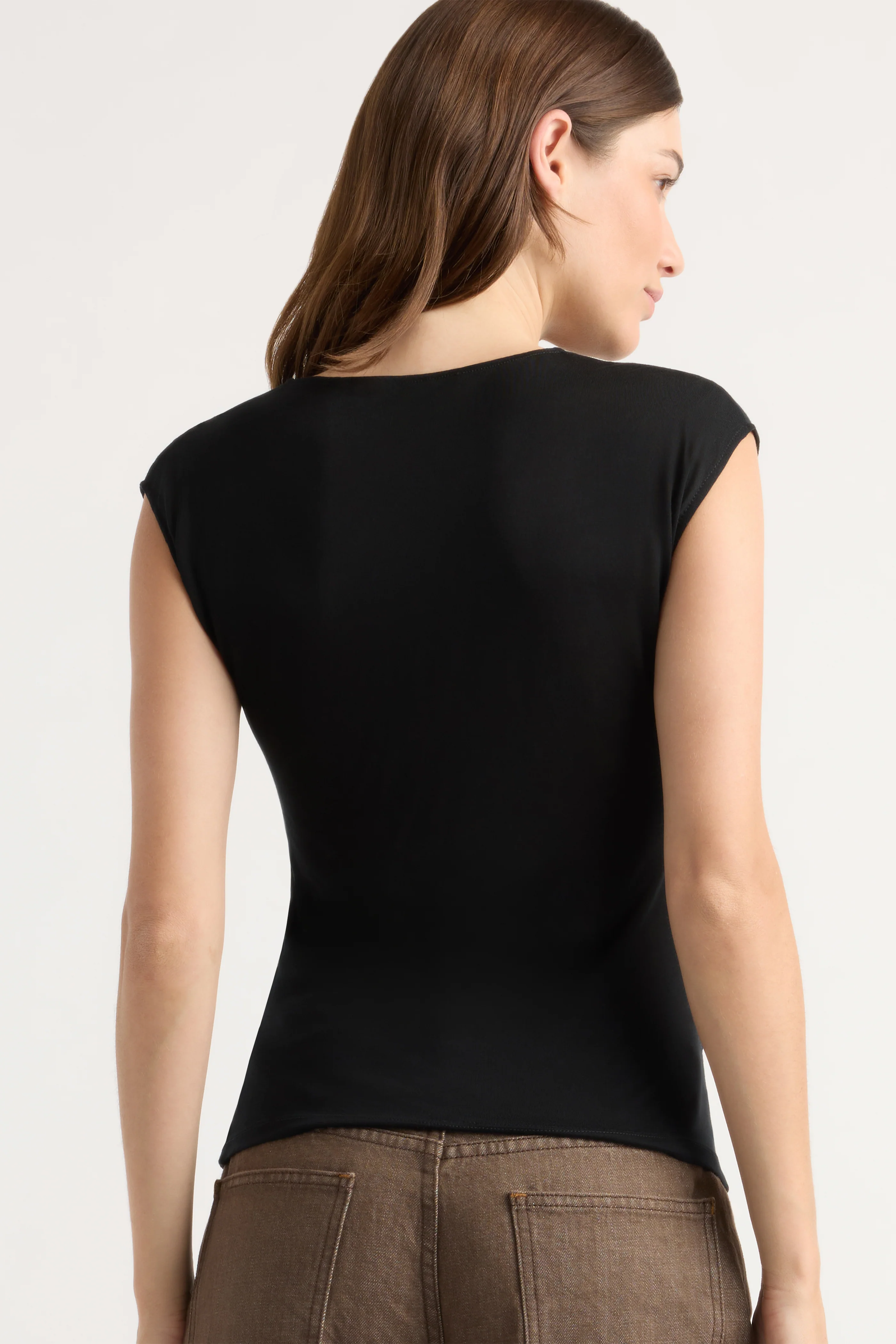 Lila Tencel Wrap-Neck Tee - Image 6