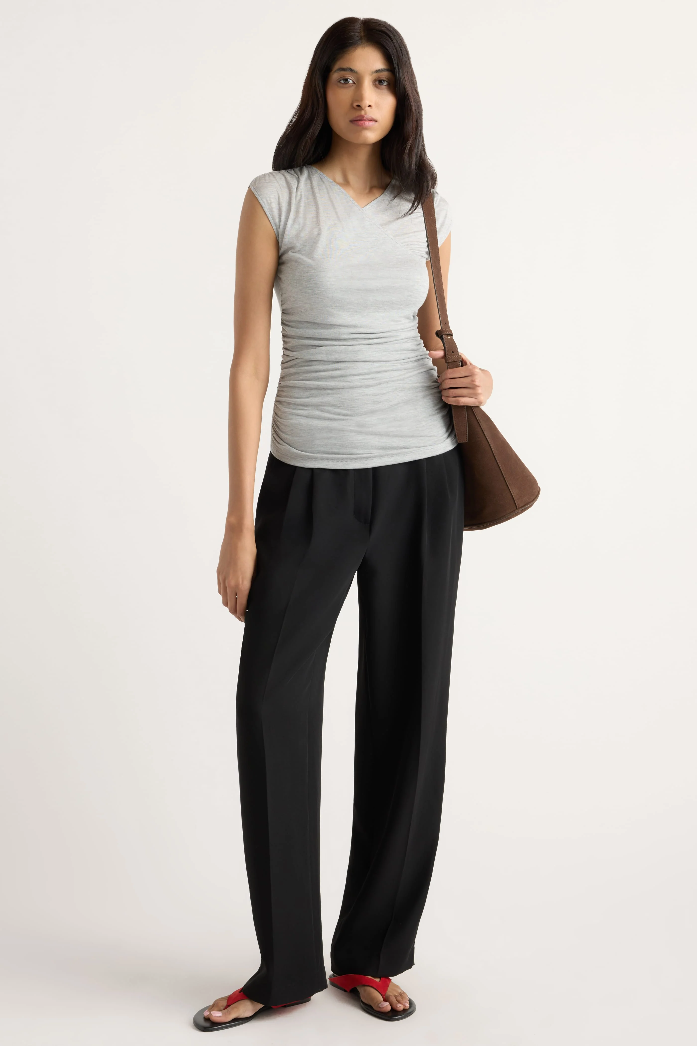 Lila Tencel Wrap-Neck Tee - Image 5