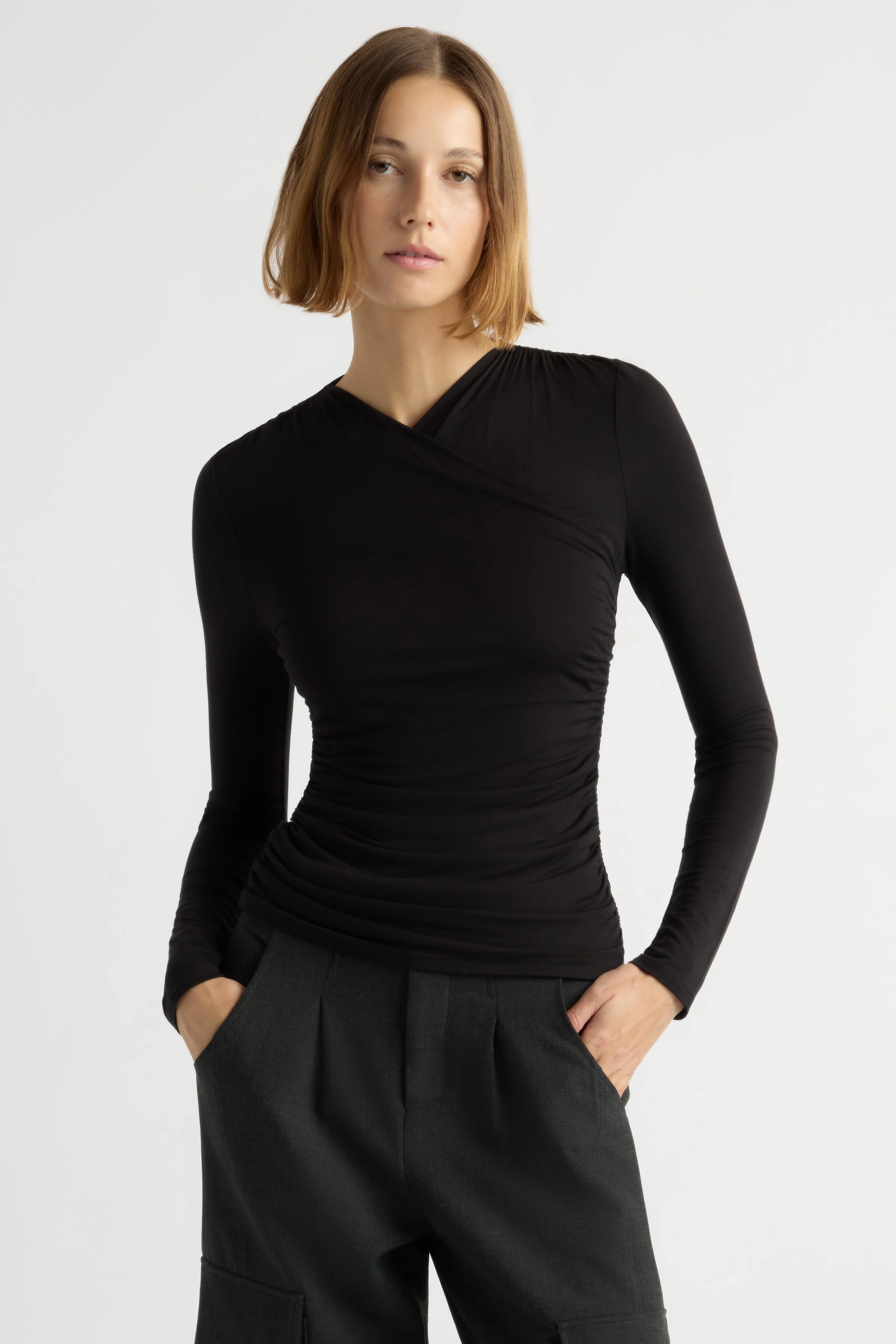 Lilou Wrap-Neck Long-Sleeve Tee - Image 5