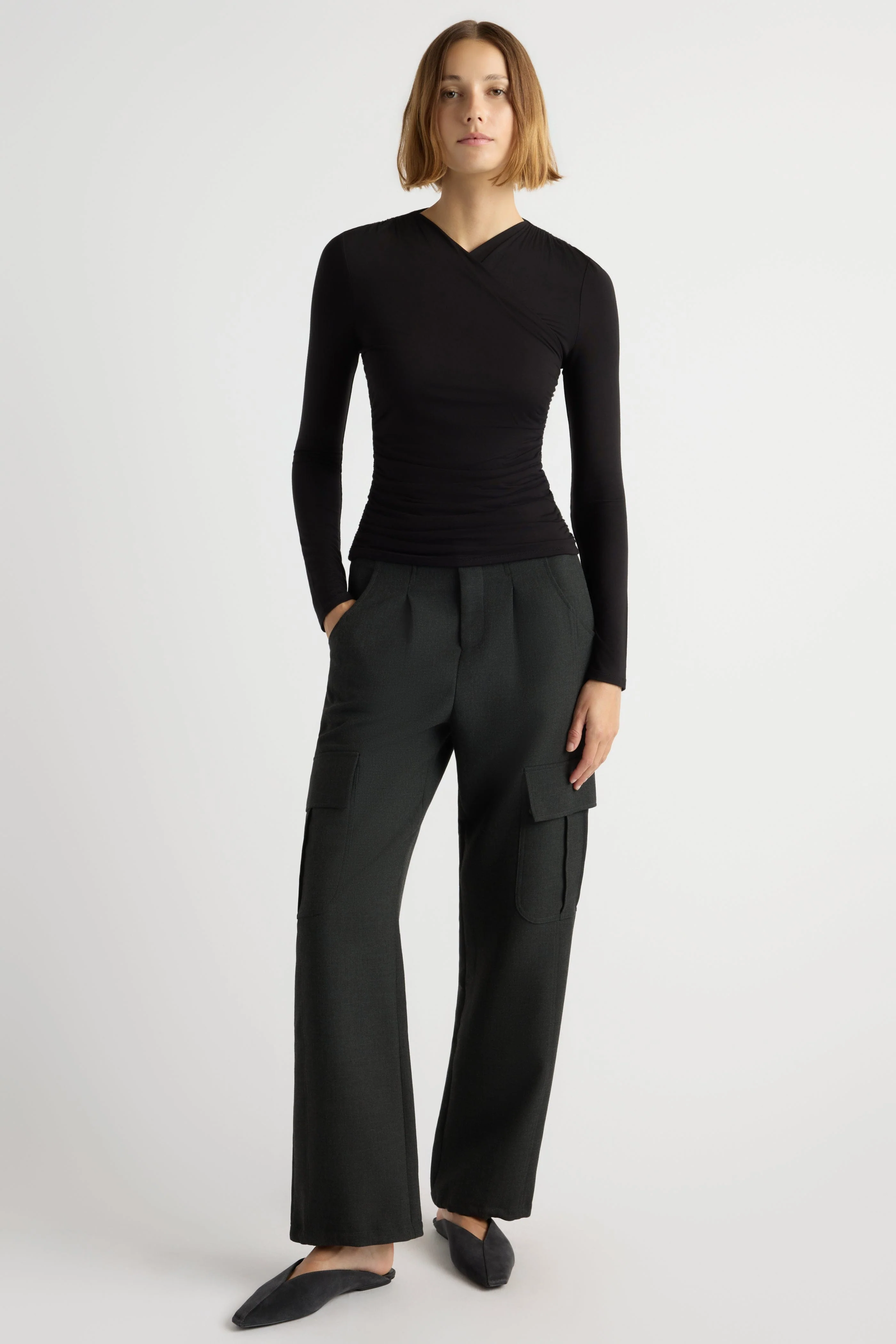 Lilou Wrap-Neck Long-Sleeve Tee - Image 8