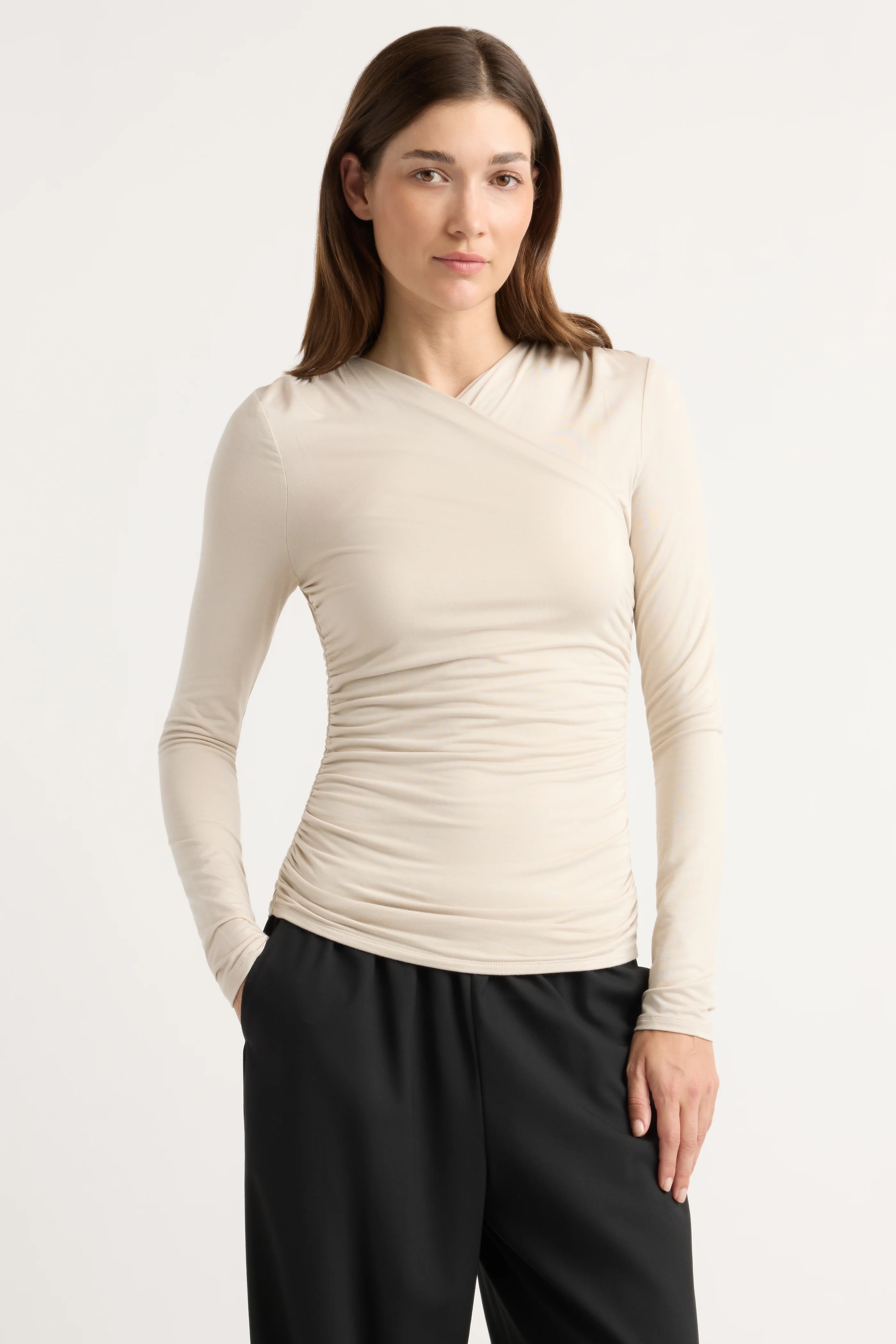 Lilou Wrap-Neck Long-Sleeve Tee - Image 8
