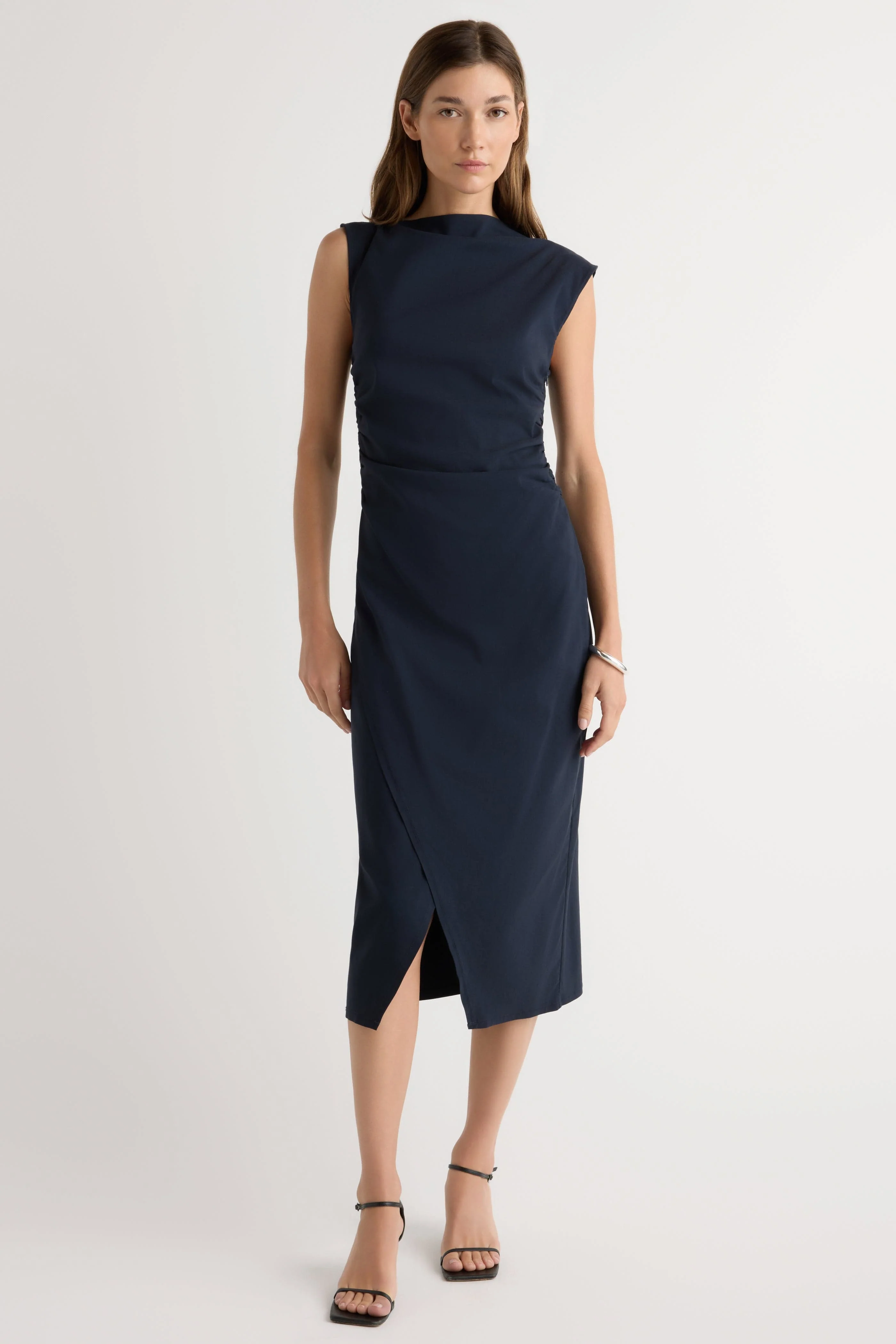 Manon Asymmetric-Neck Ruched Dress - Image 4