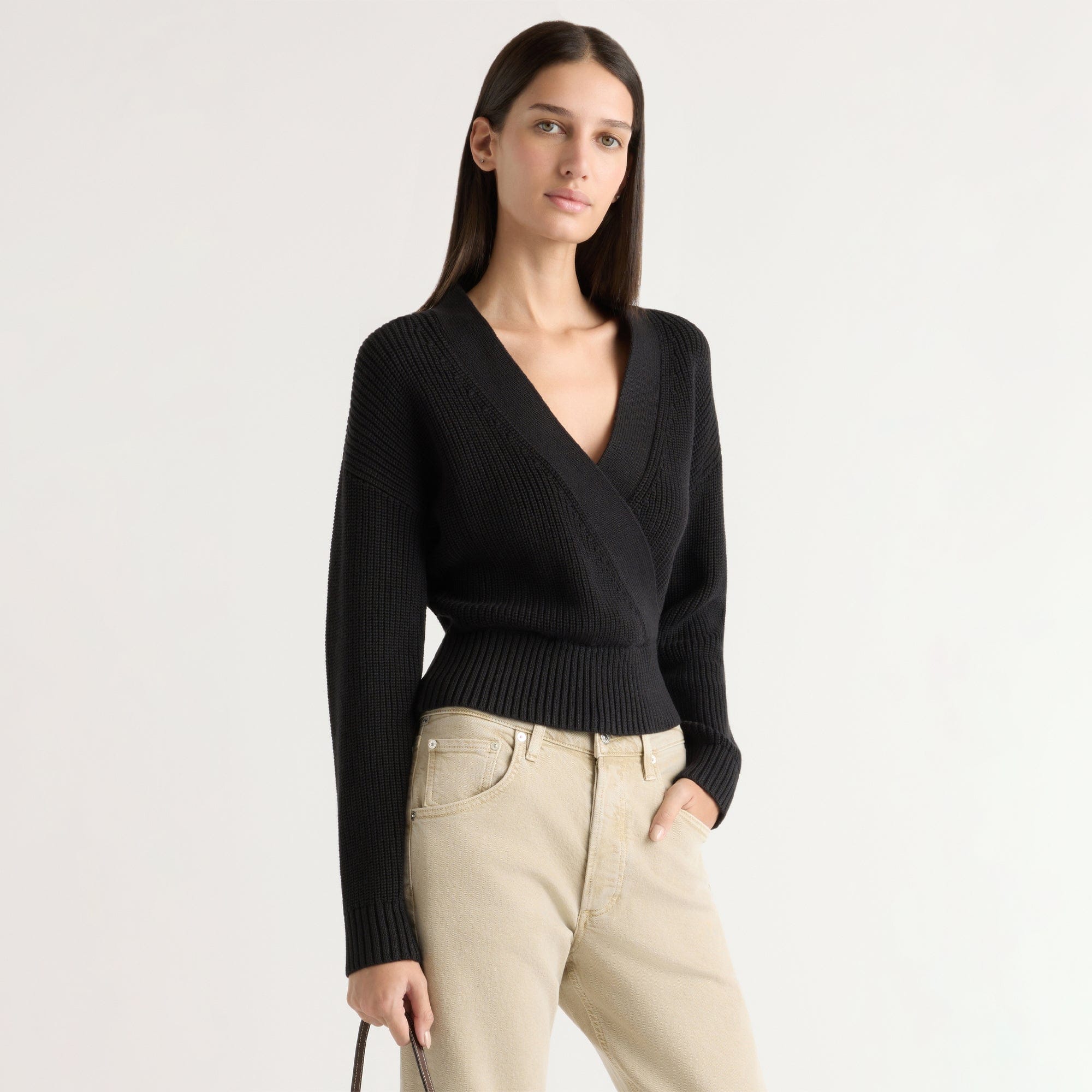 Maren Cropped V-Neck Sweater