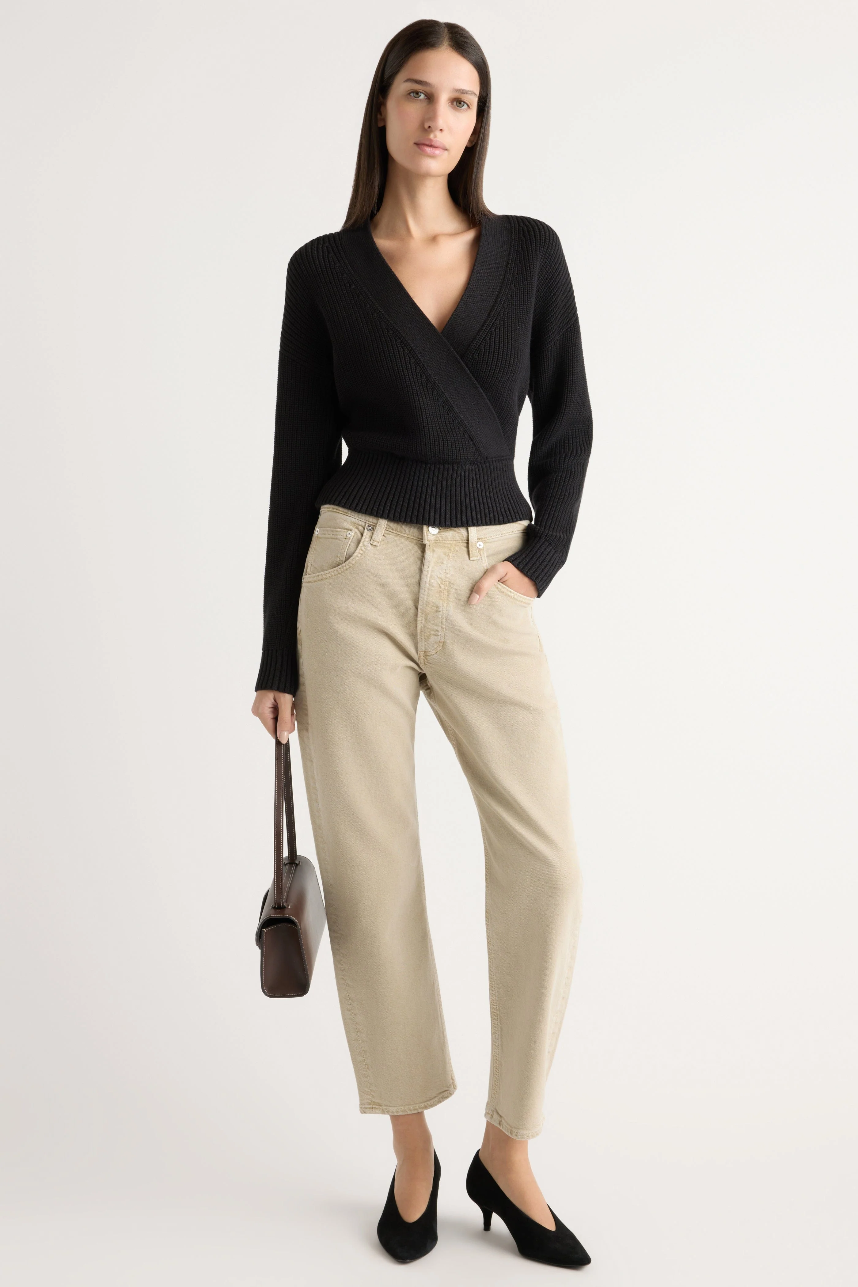 Maren Cropped V-Neck Sweater - Image 5