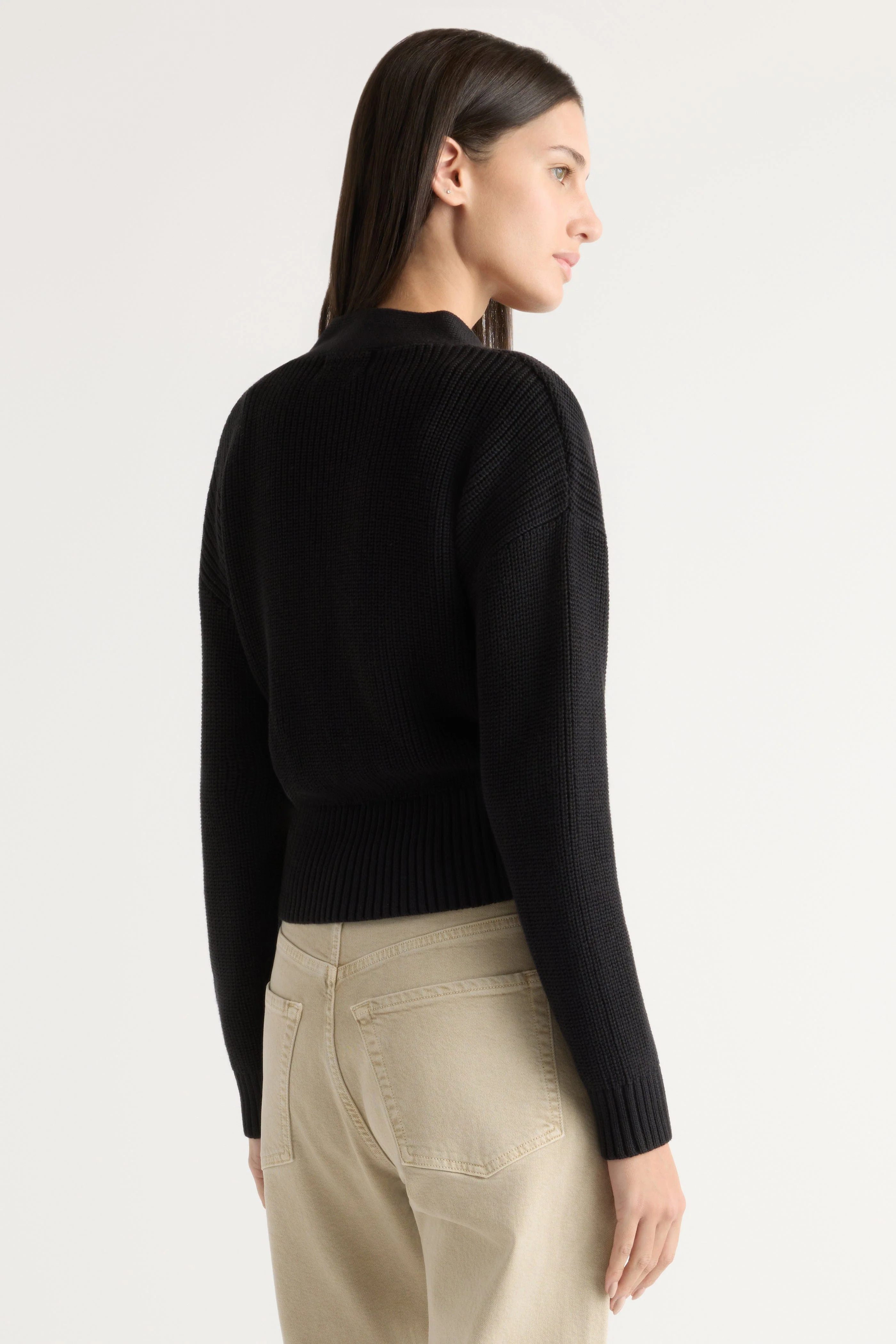 Maren Cropped V-Neck Sweater - Image 6