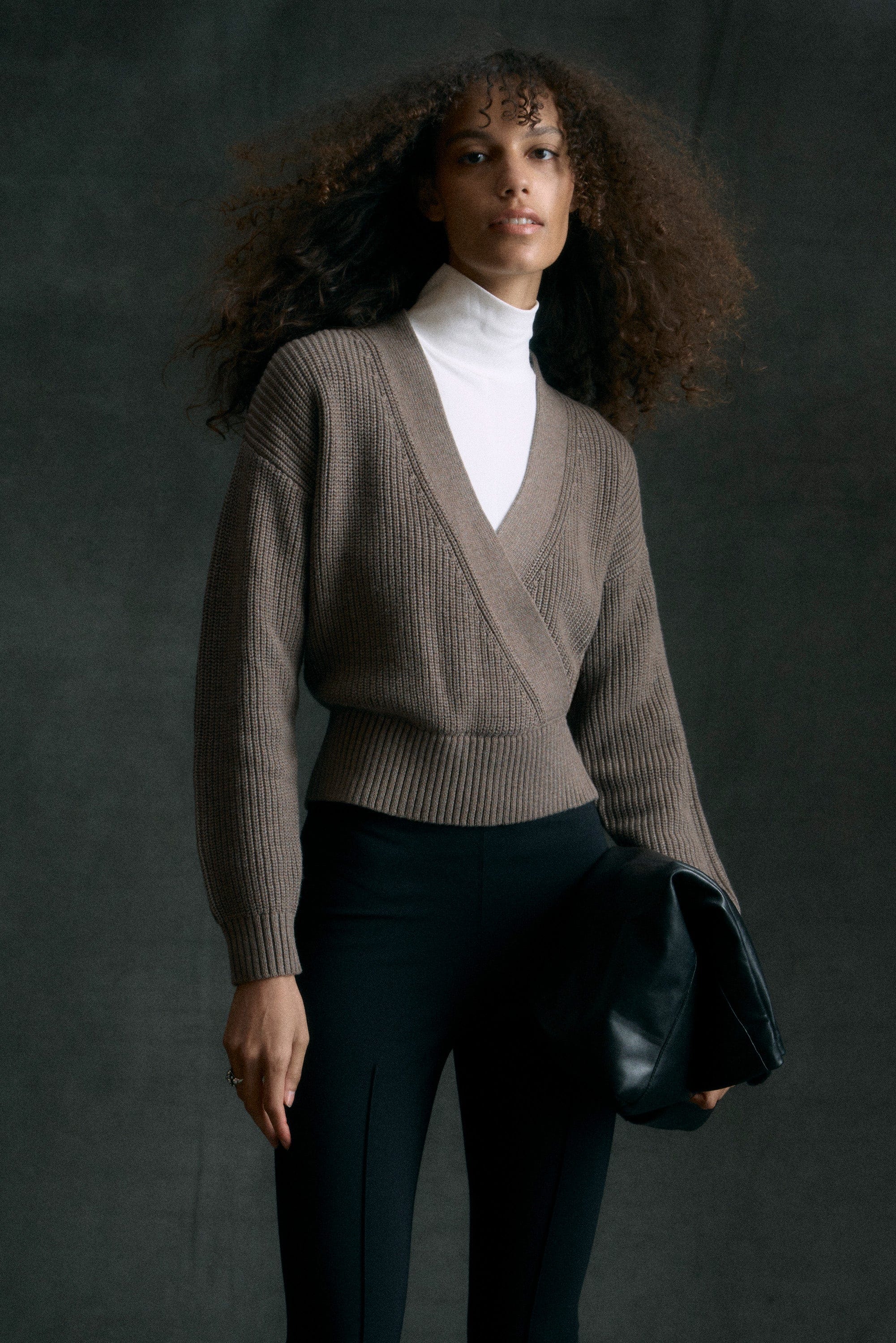 Maren Cropped V-Neck Sweater - Image 6