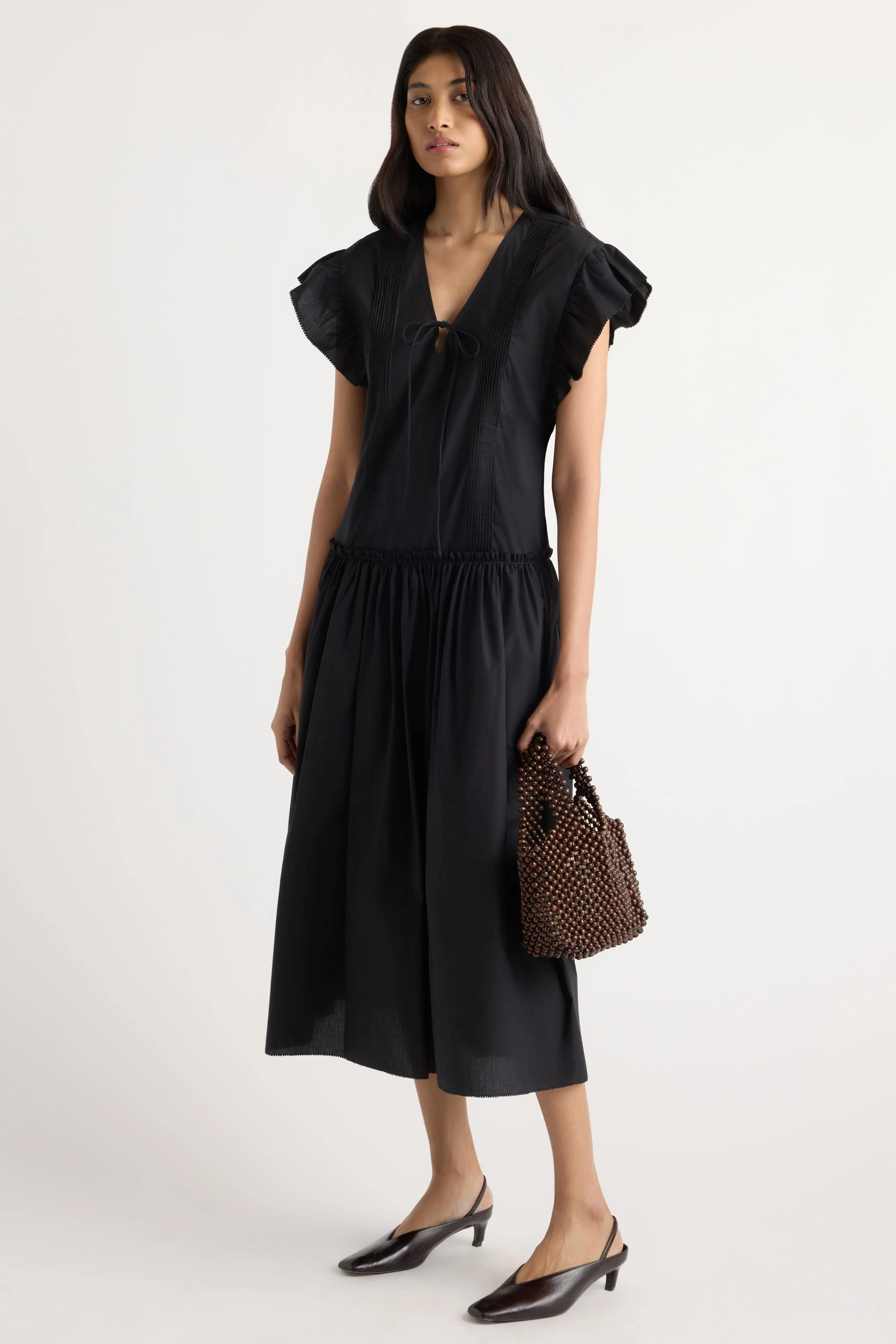 Margaux Ruffle-Sleeve Pleated Dress - Image 2