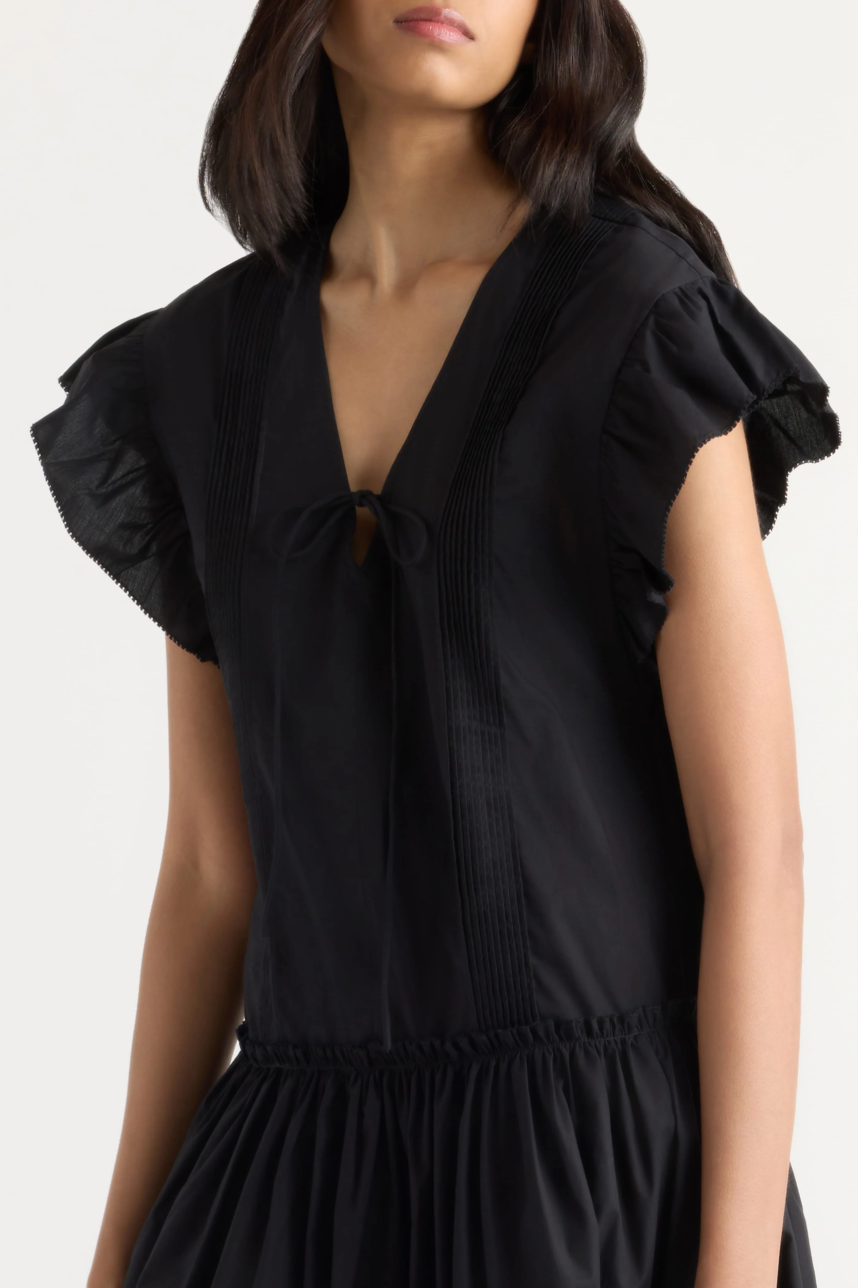 Margaux Ruffle-Sleeve Pleated Dress - Image 4