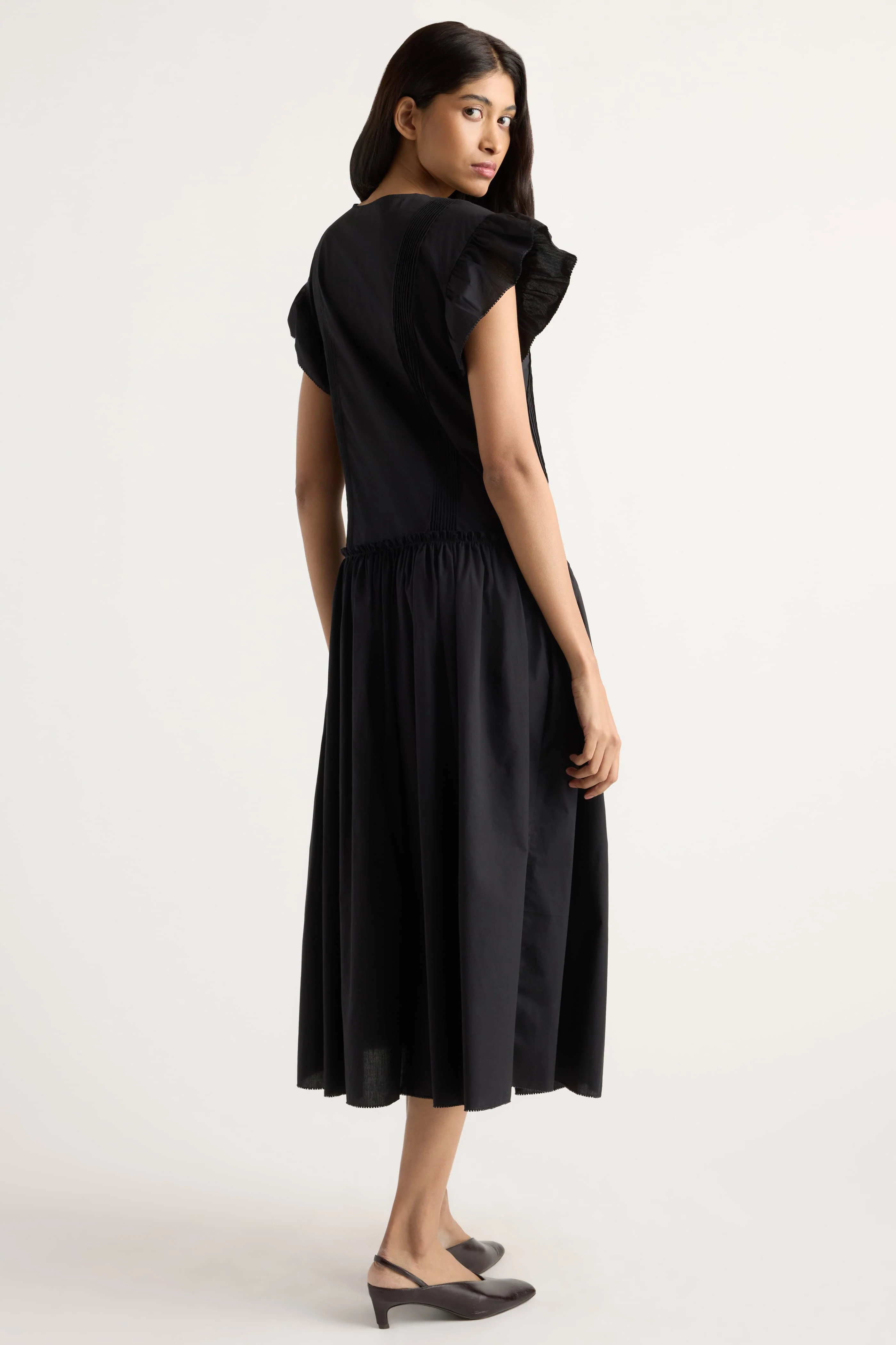 Margaux Ruffle-Sleeve Pleated Dress - Image 7