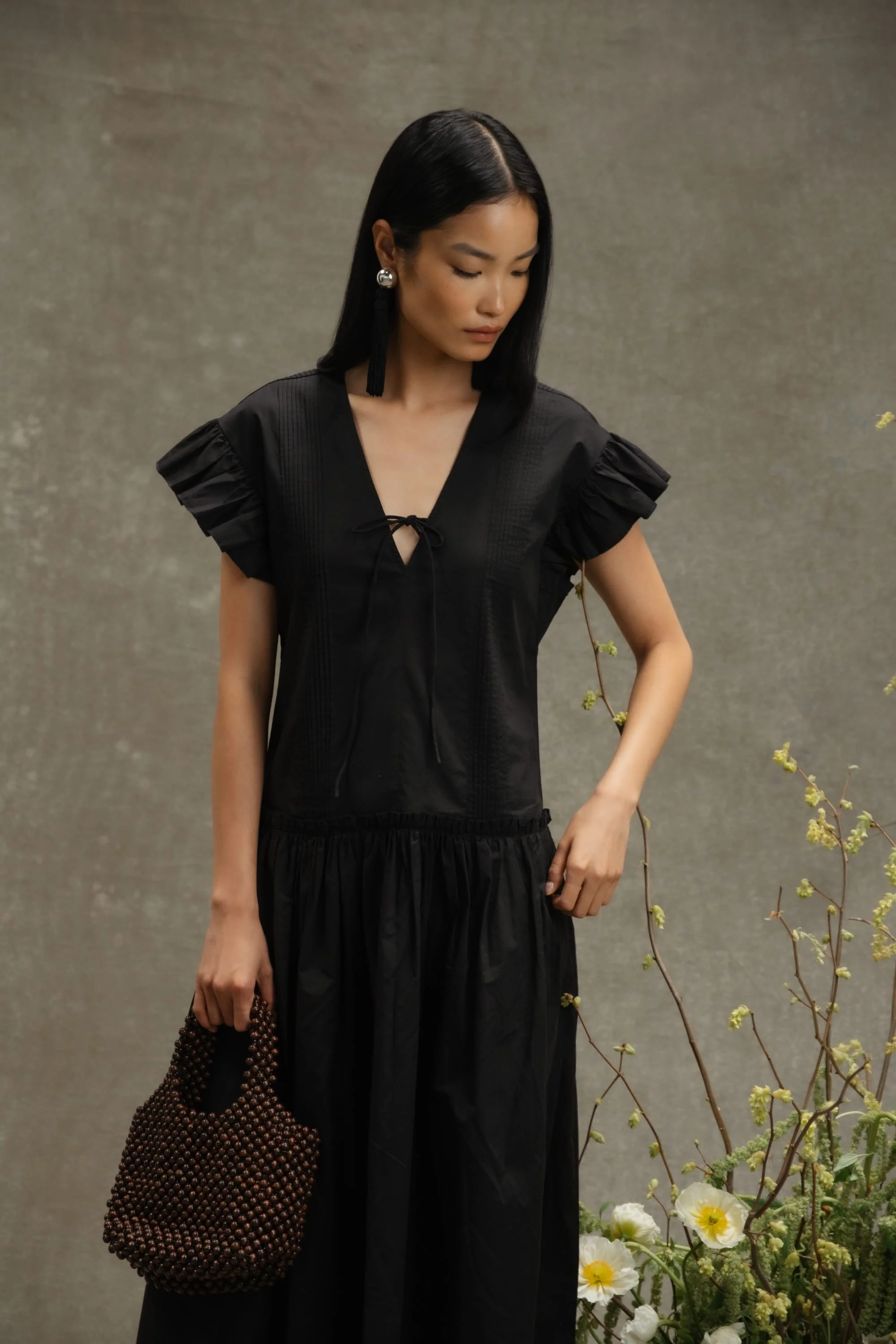Margaux Ruffle-Sleeve Pleated Dress - Image 8