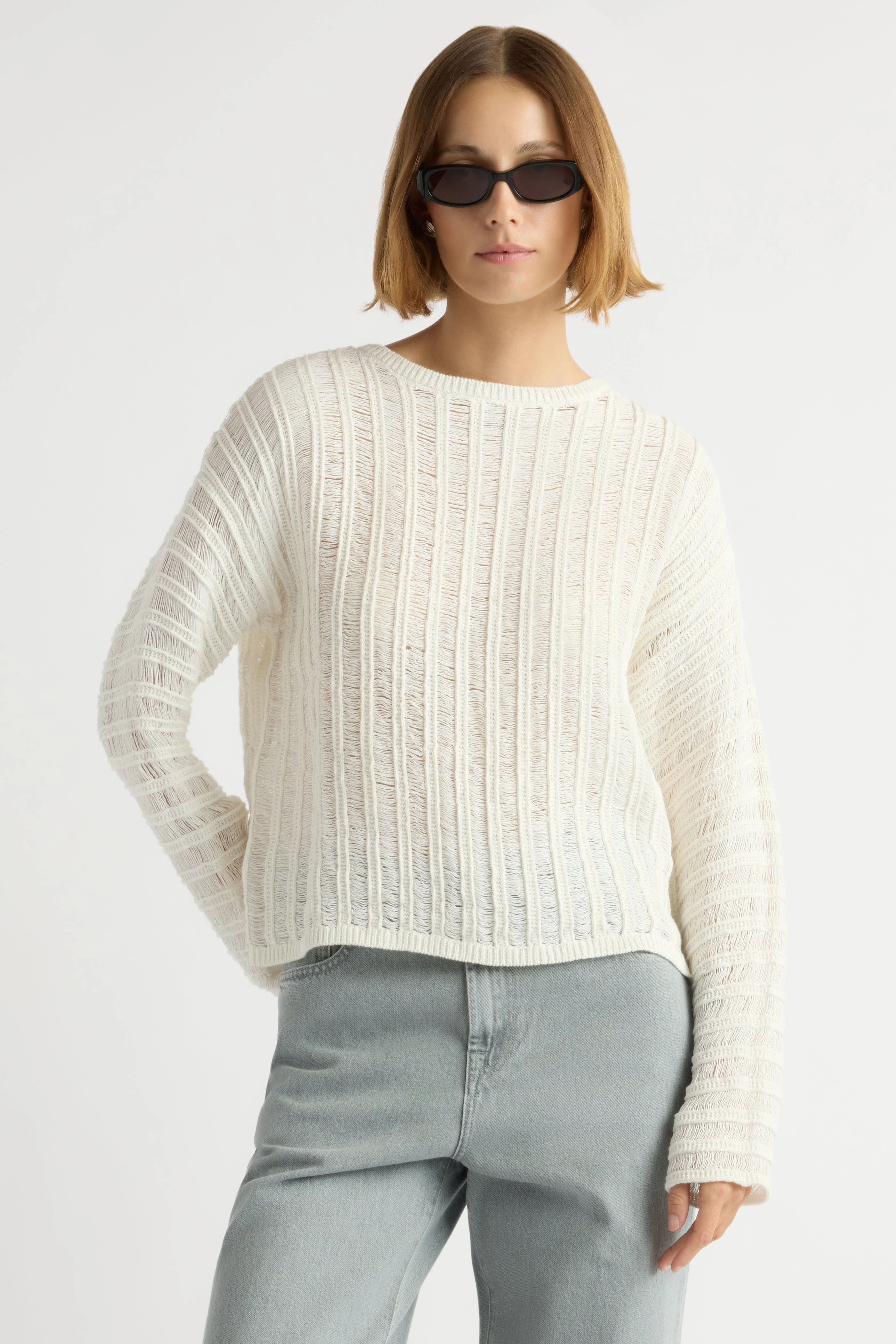 Matteo Semi-Sheer Open-Knit Sweater - Image 2