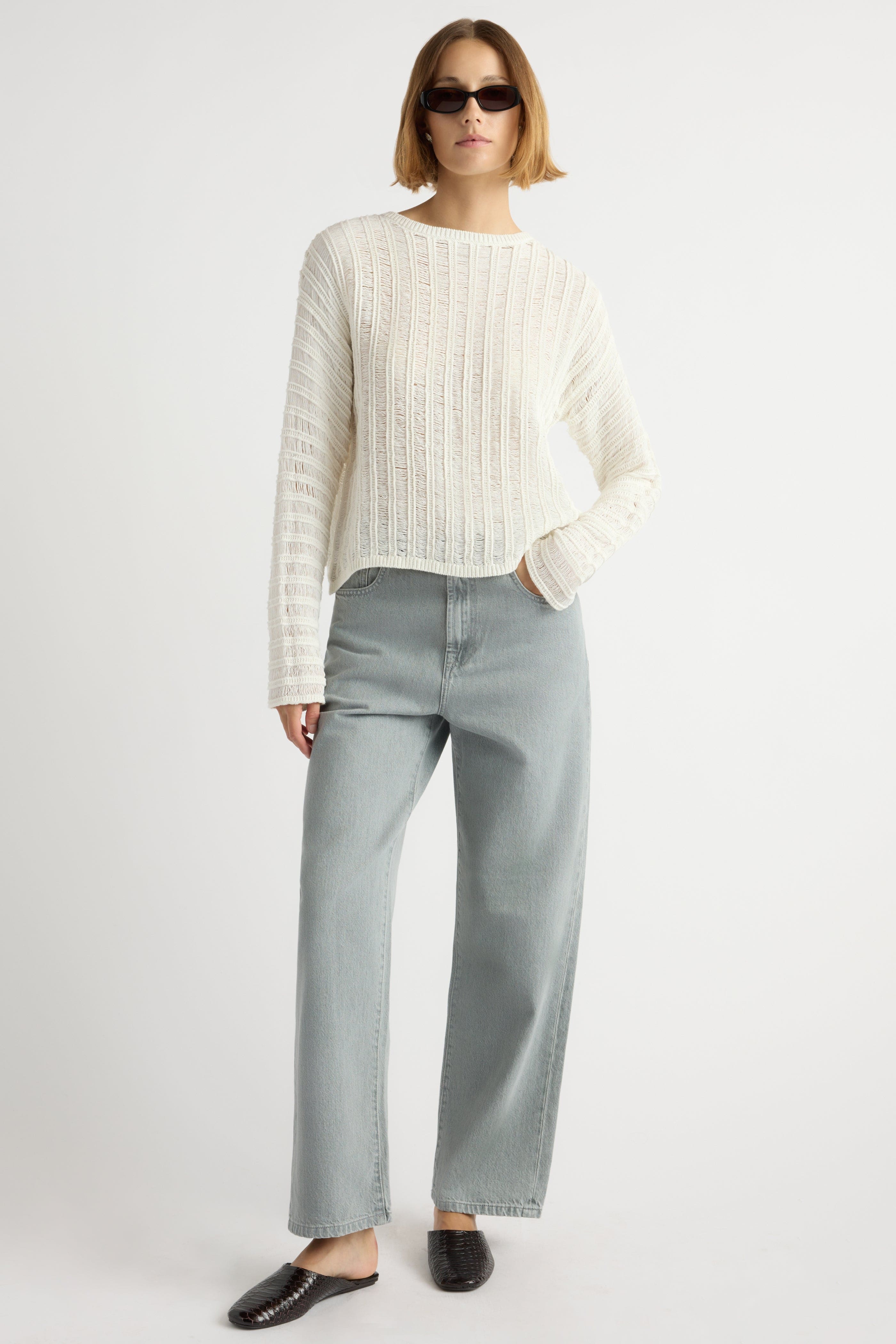 Matteo Semi-Sheer Open-Knit Sweater - Image 4