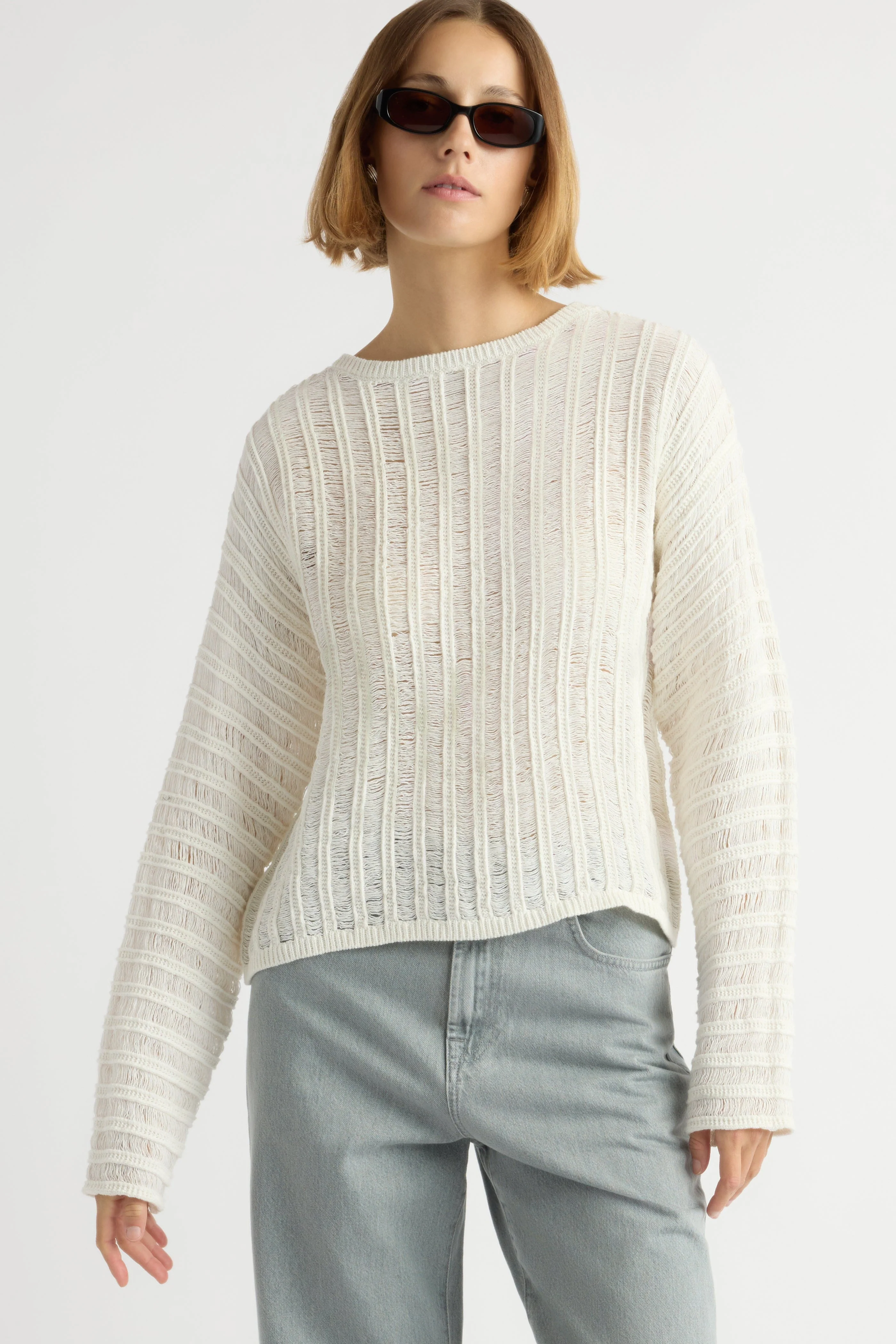 Matteo Semi-Sheer Open-Knit Sweater - Image 5