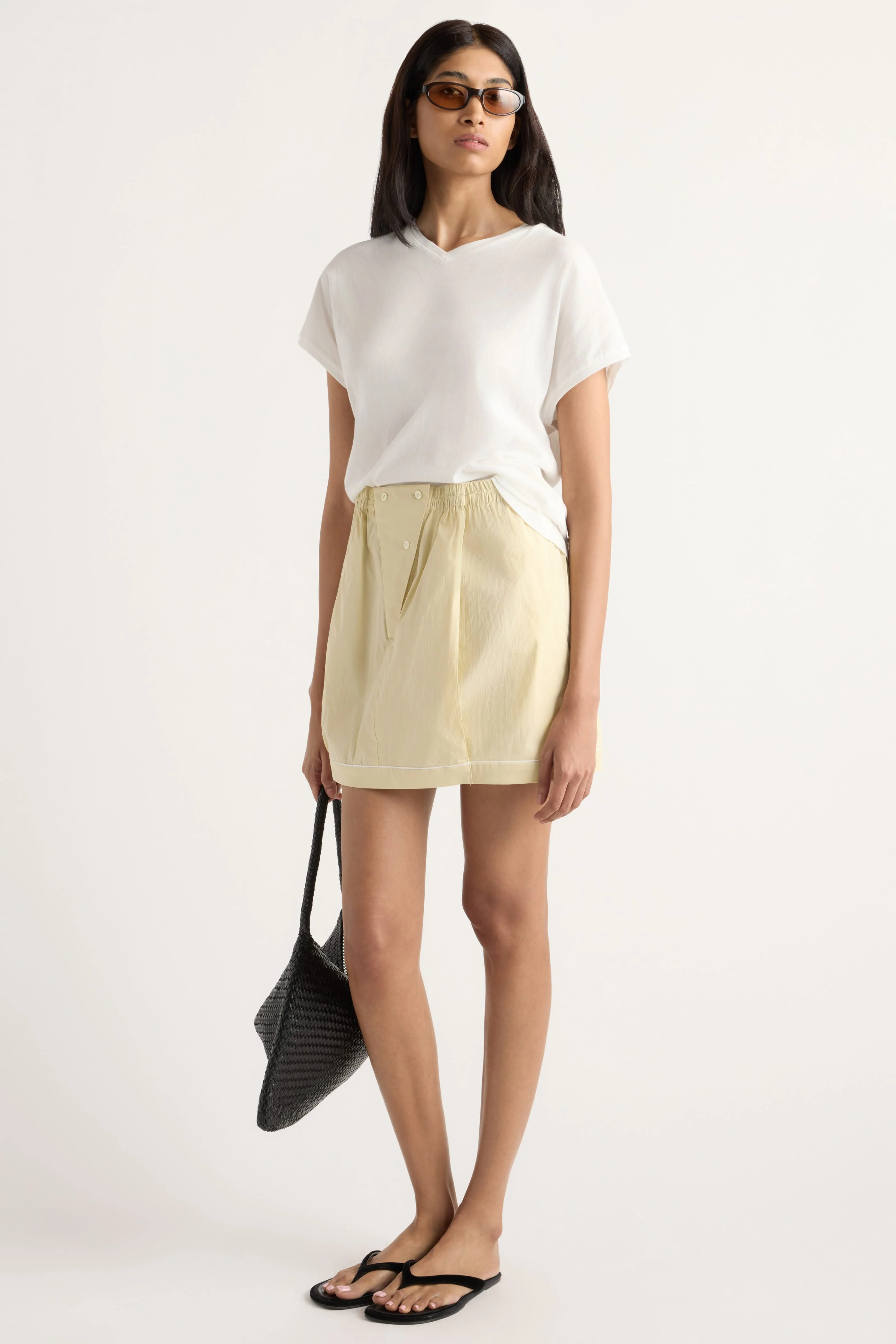 Misha Stretch-Waist Placket Mini Skirt - Image 5