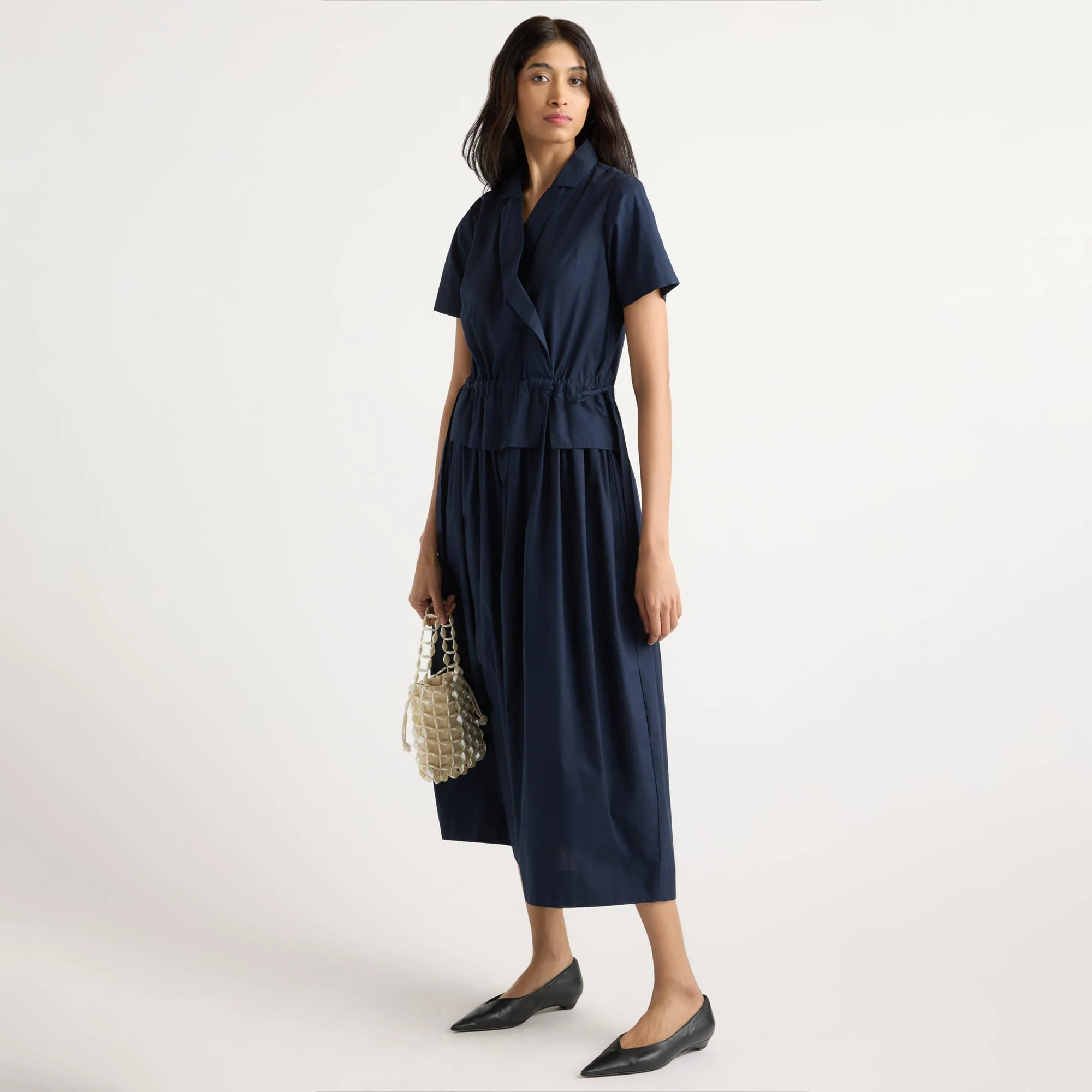 Mitsuki Organic Cotton Wrap-Shirt Dress
