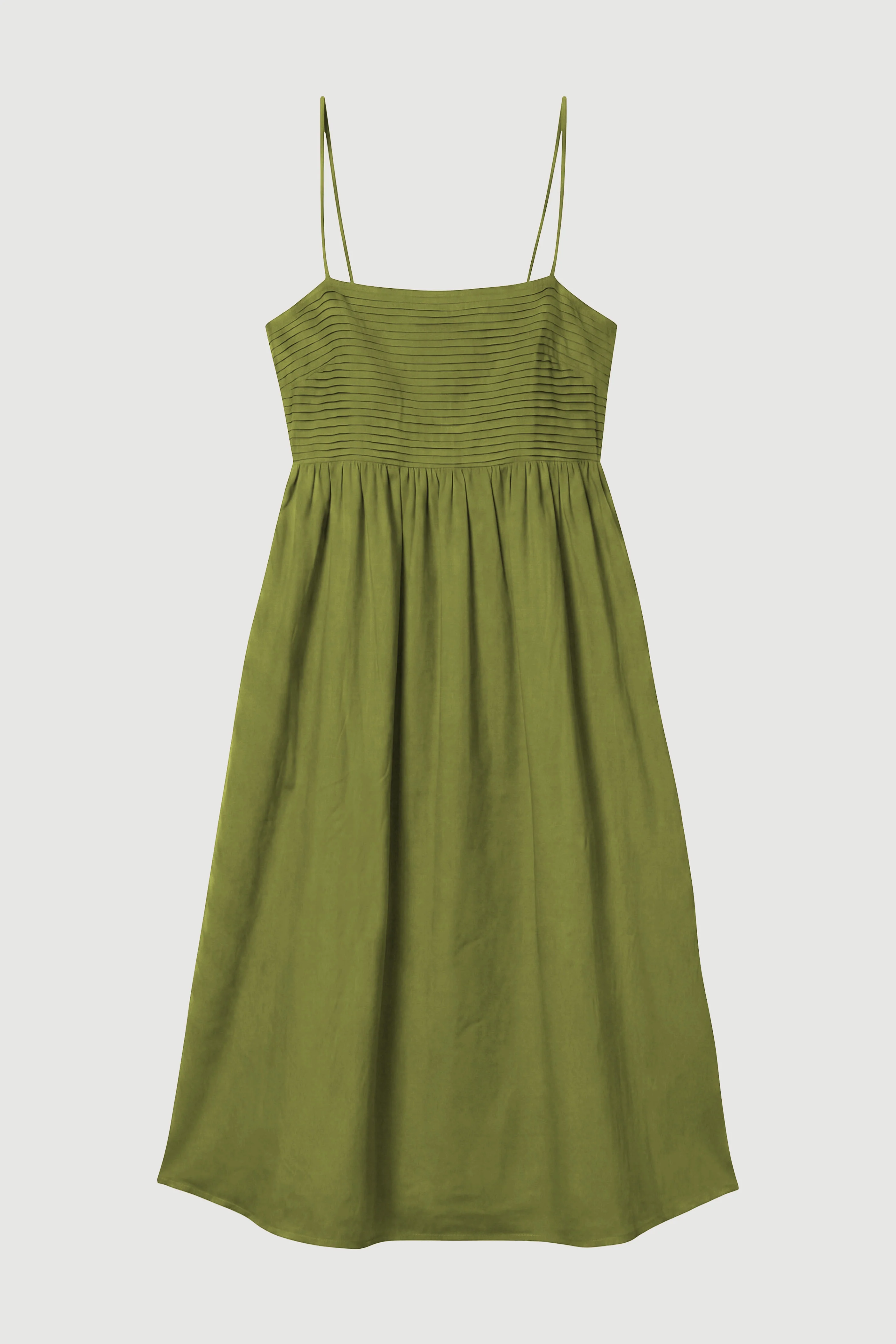 Myra Pintuck Cotton-Silk Dress - Image 8