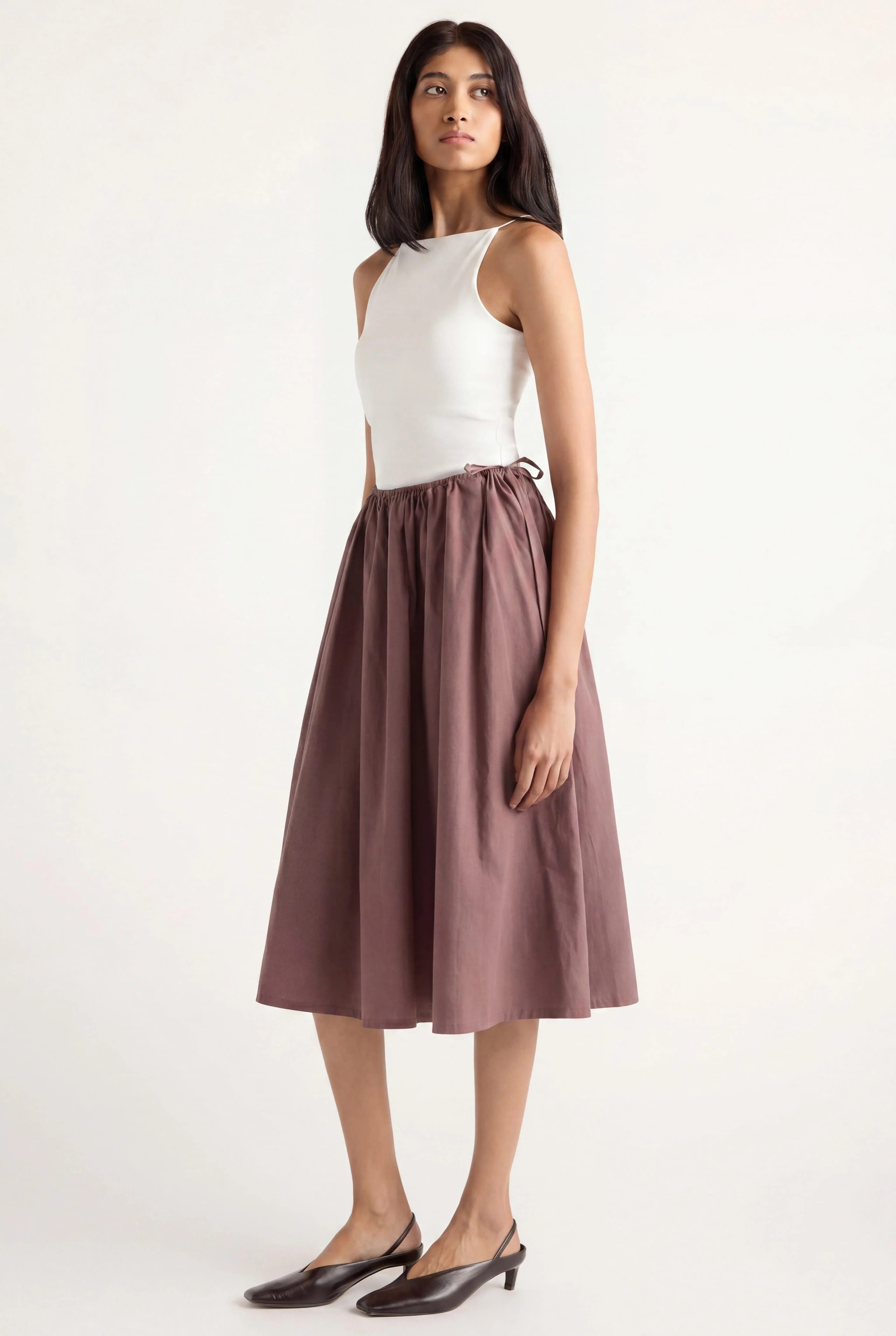 Naveli Side-Tie Poplin Skirt - Image 2