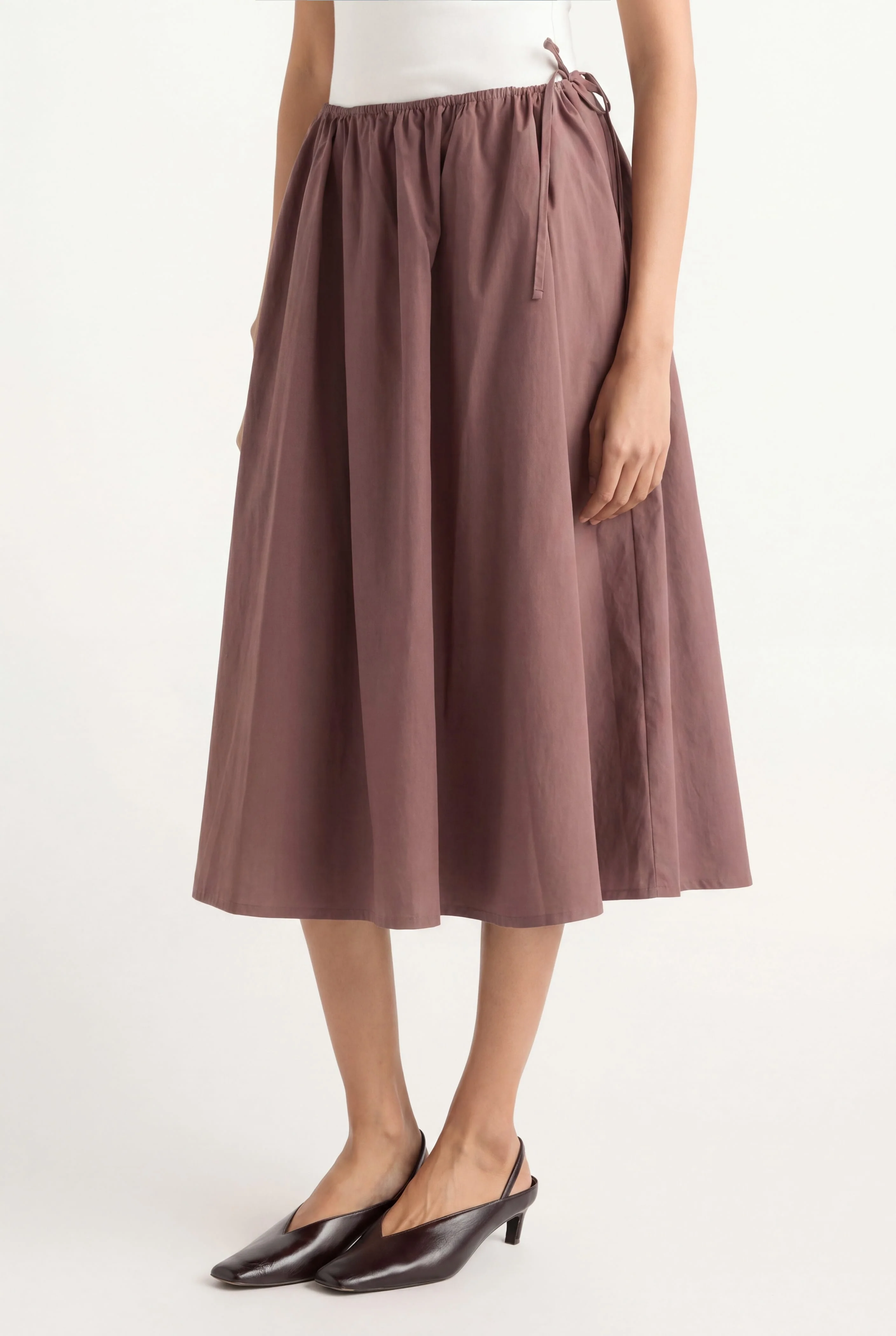 Naveli Side-Tie Poplin Skirt - Image 3