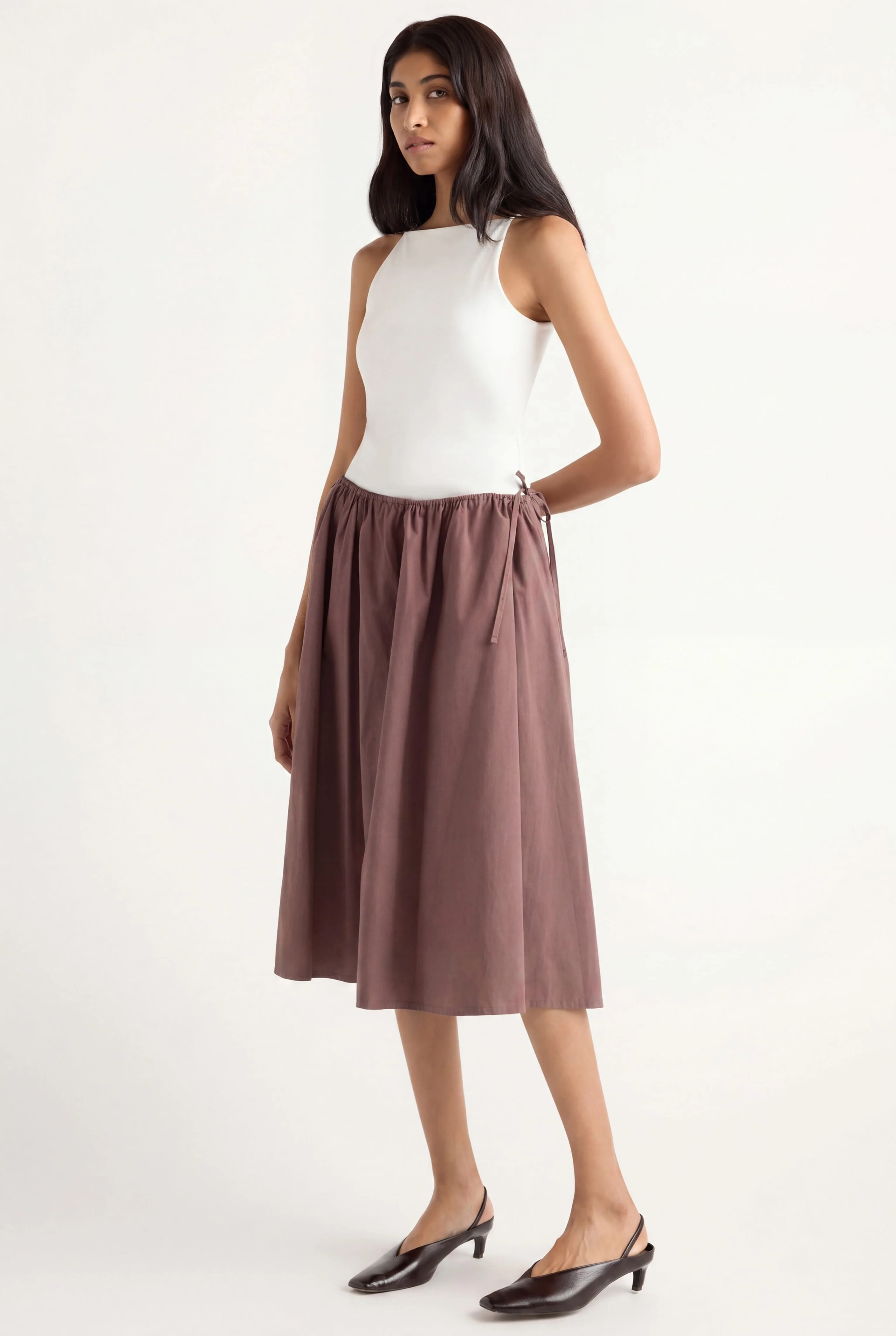 Naveli Side-Tie Poplin Skirt - Image 4