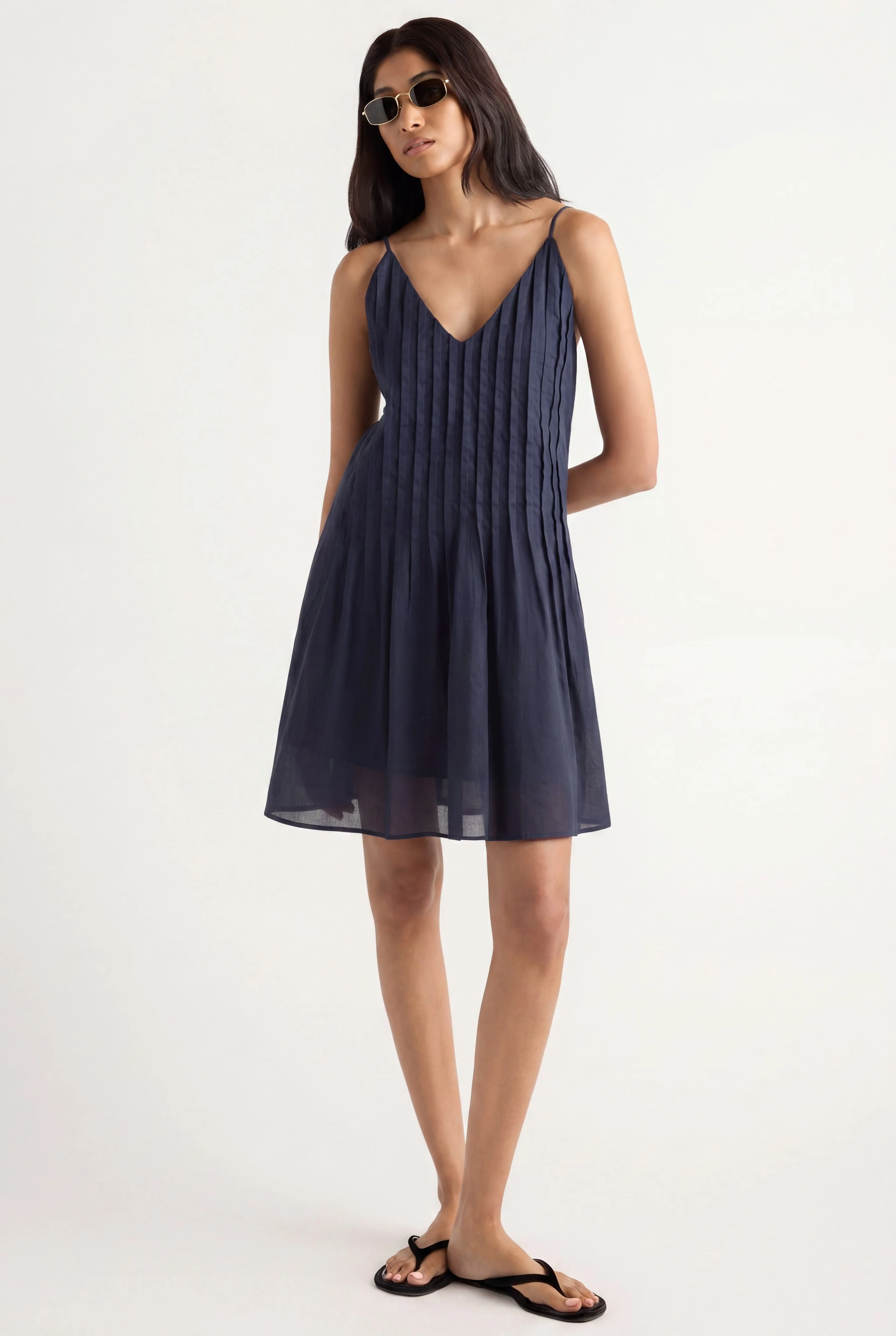 Nelly Pleated Linen Mini Dress - Image 2
