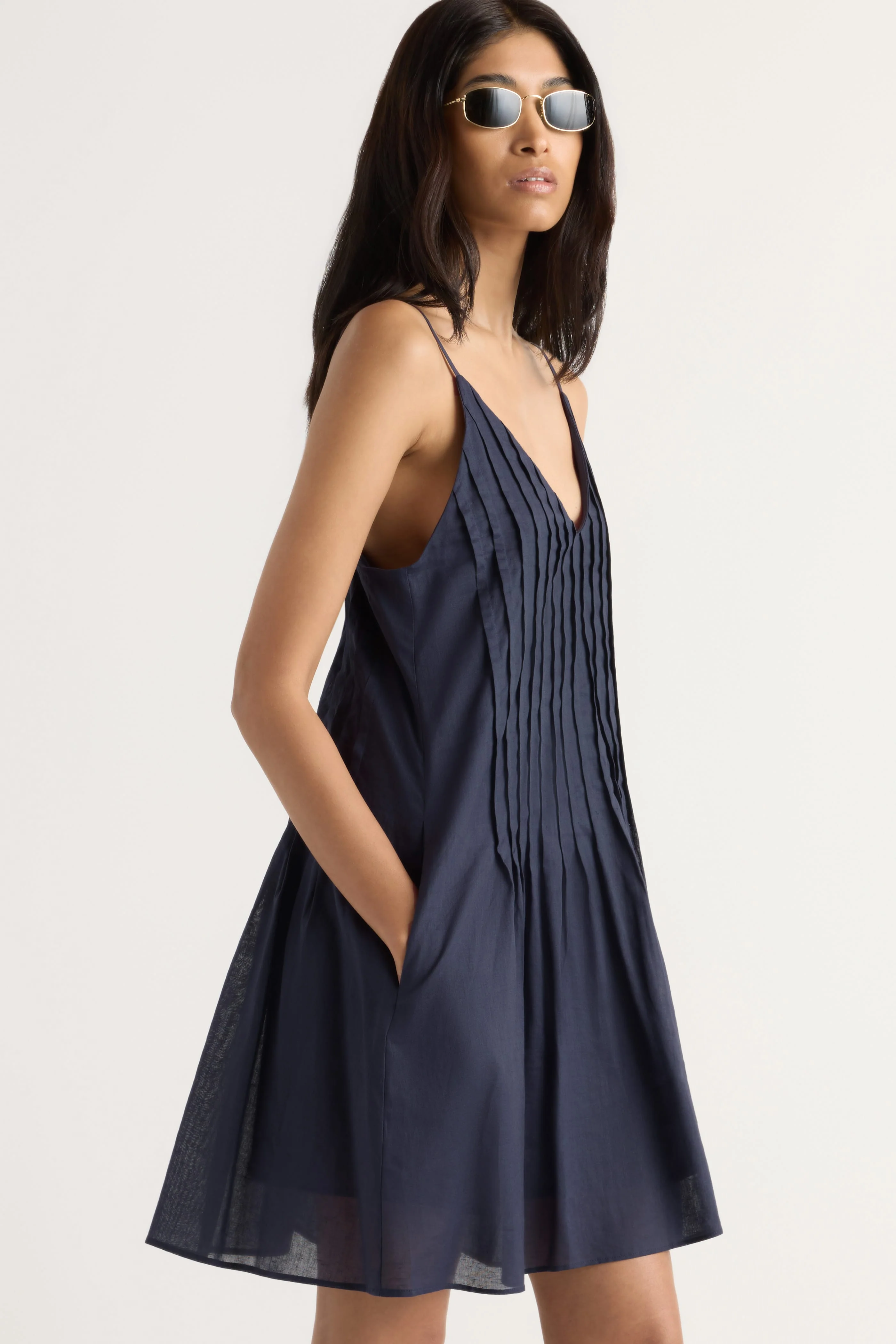 Nelly Pleated Linen Mini Dress - Image 3