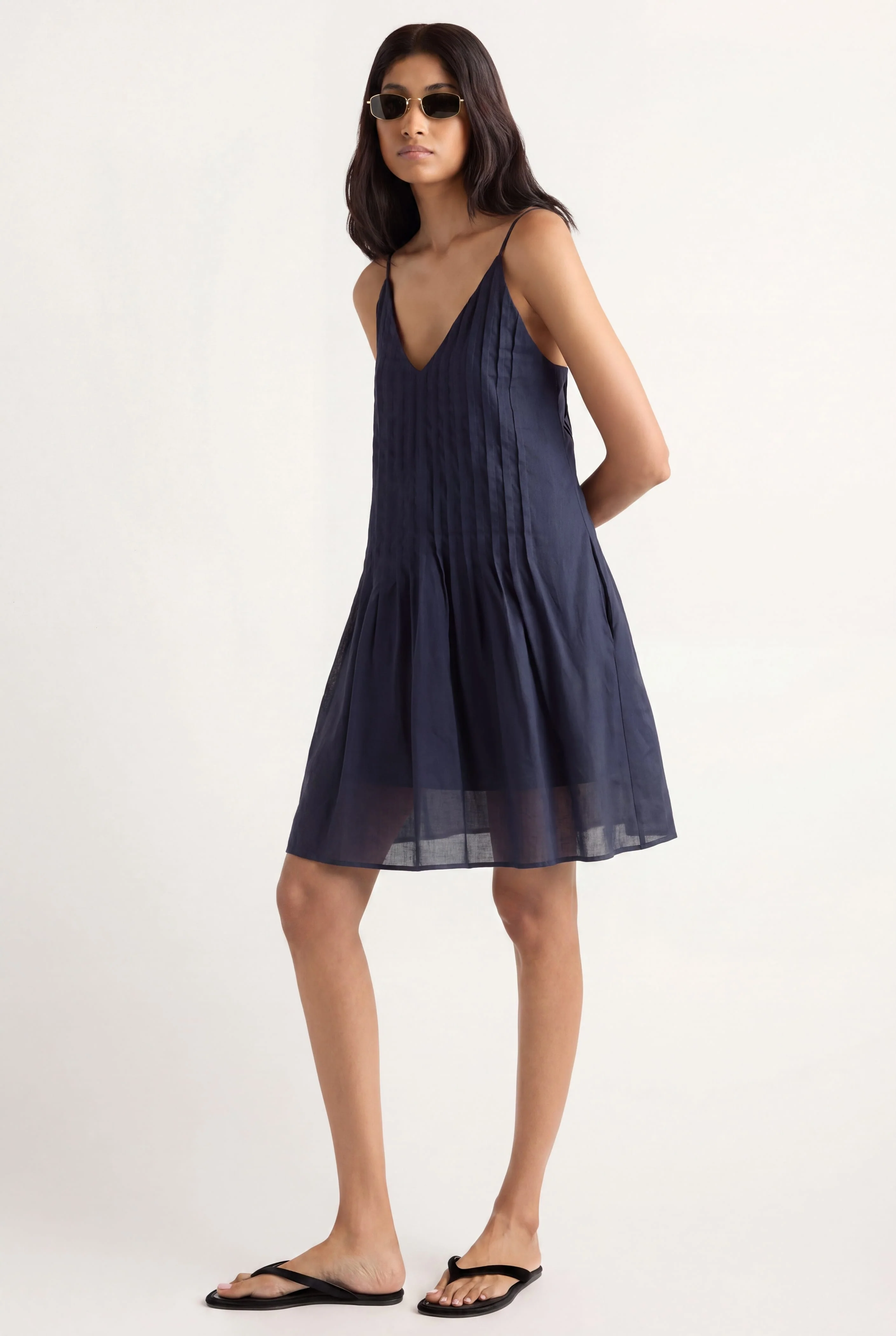 Nelly Pleated Linen Mini Dress - Image 5