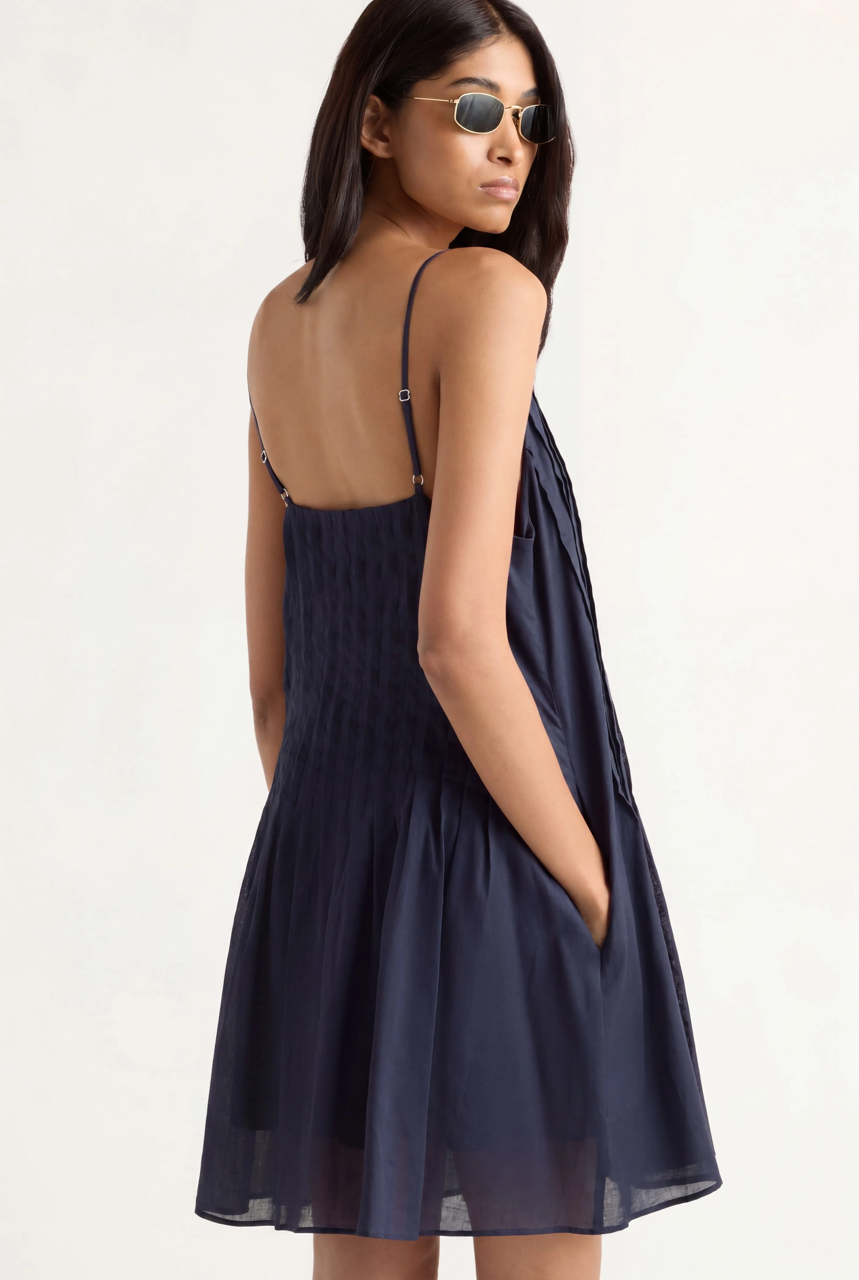 Nelly Pleated Linen Mini Dress - Image 6