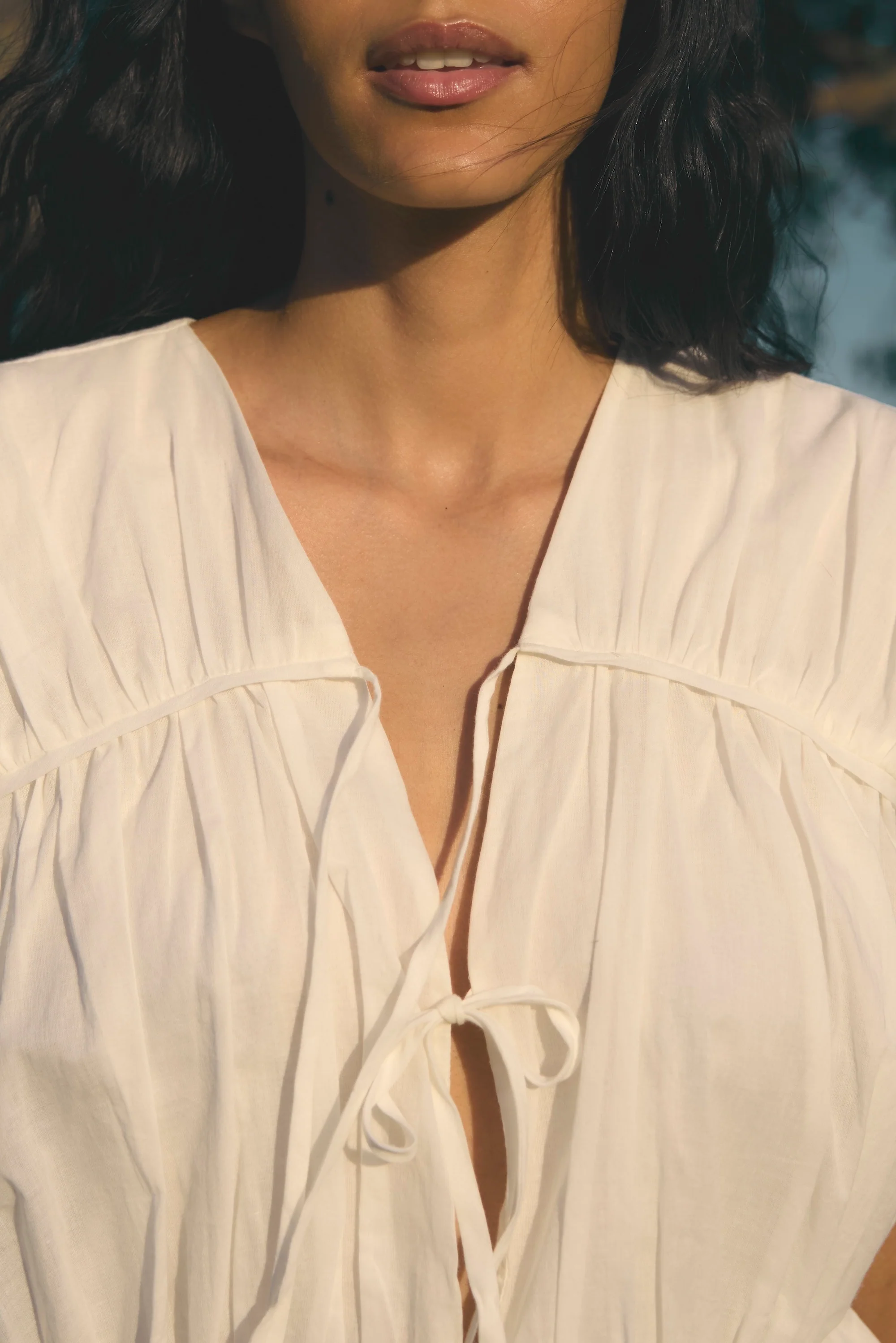 Norah Tie-Front Organic Cotton Blouse - Image 10