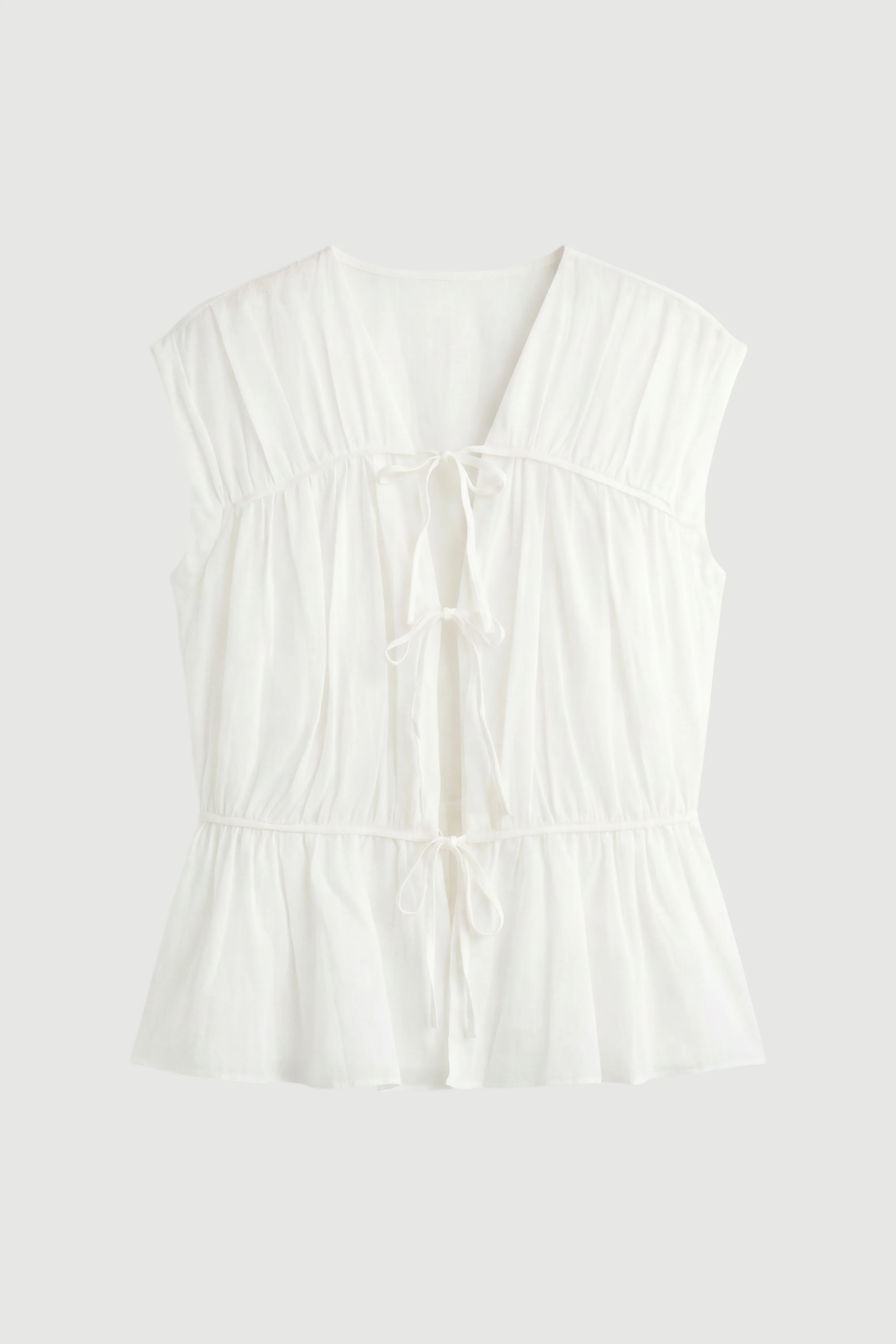 Norah Tie-Front Organic Cotton Blouse - Image 11
