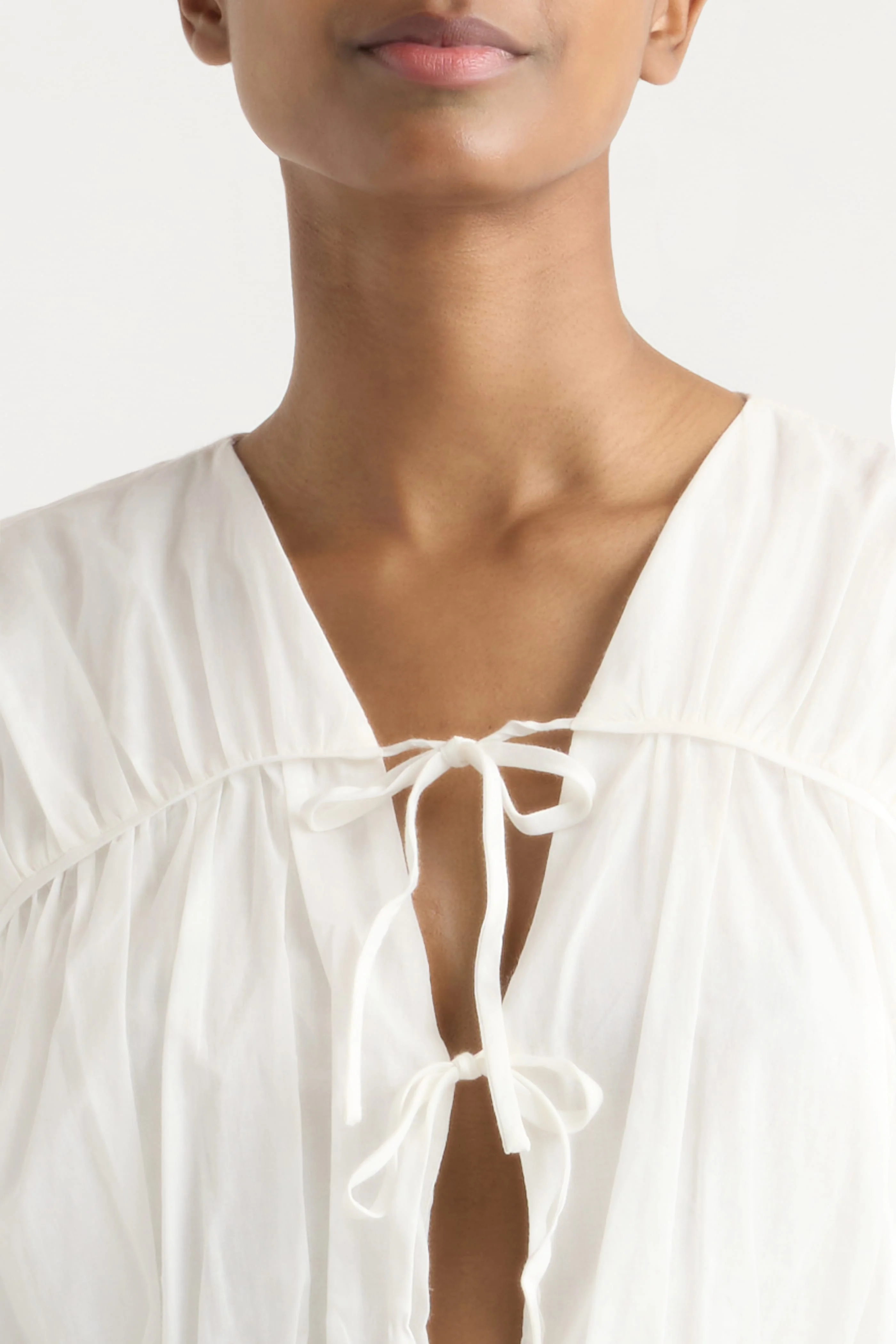 Norah Tie-Front Organic Cotton Blouse - Image 4