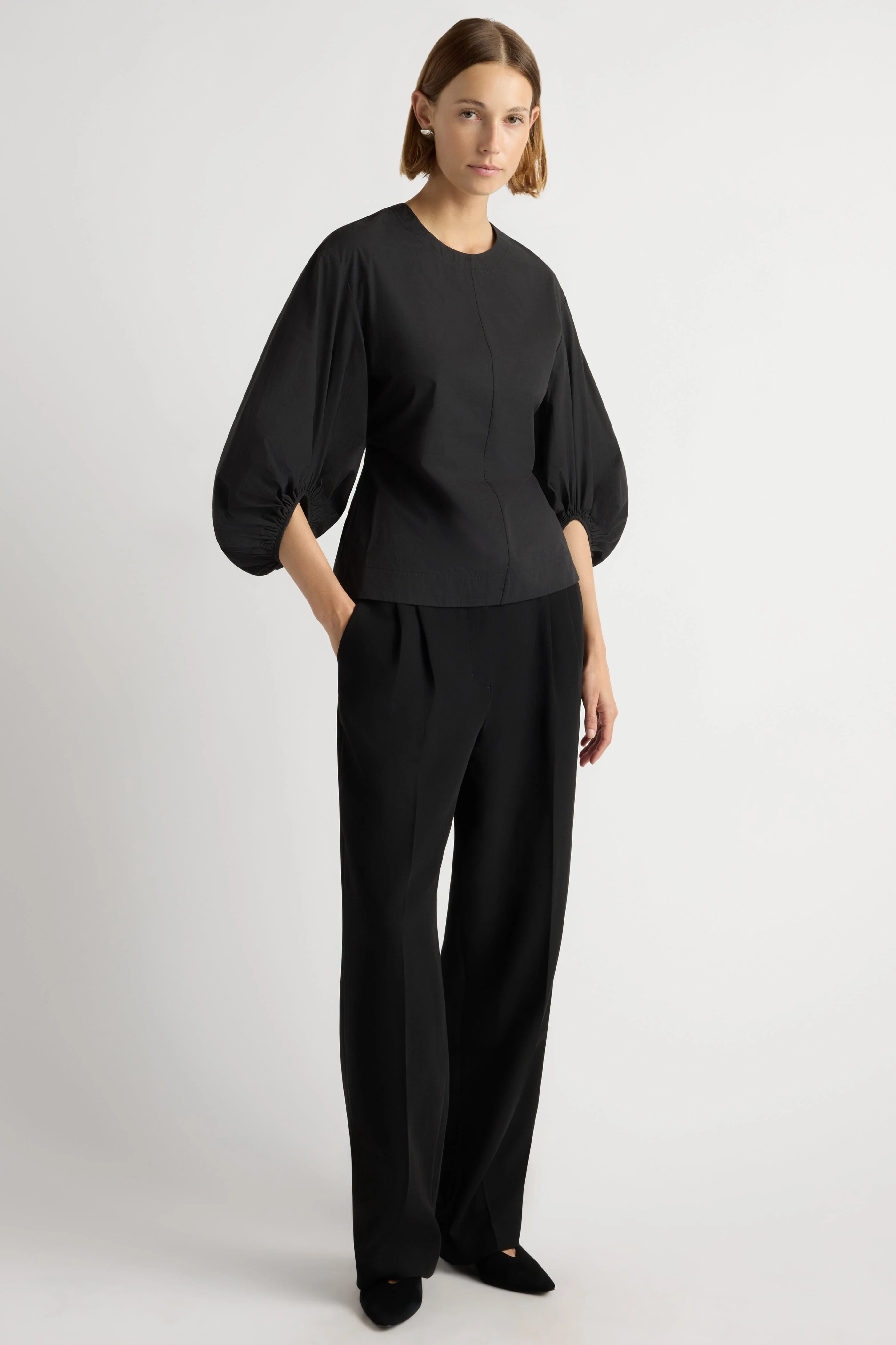 Odessa Sculpted Balloon-Sleeve Blouse - Image 5
