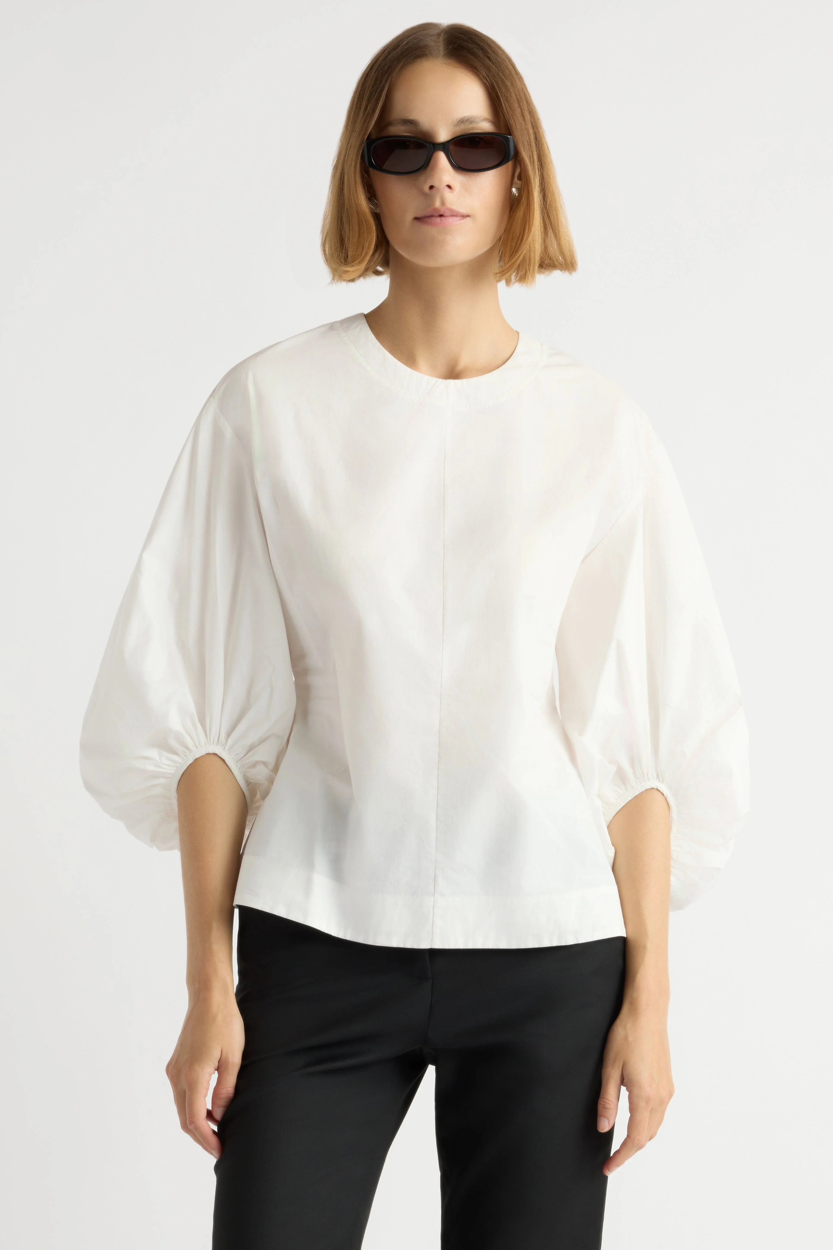 Odessa Sculpted Balloon-Sleeve Blouse - Image 2