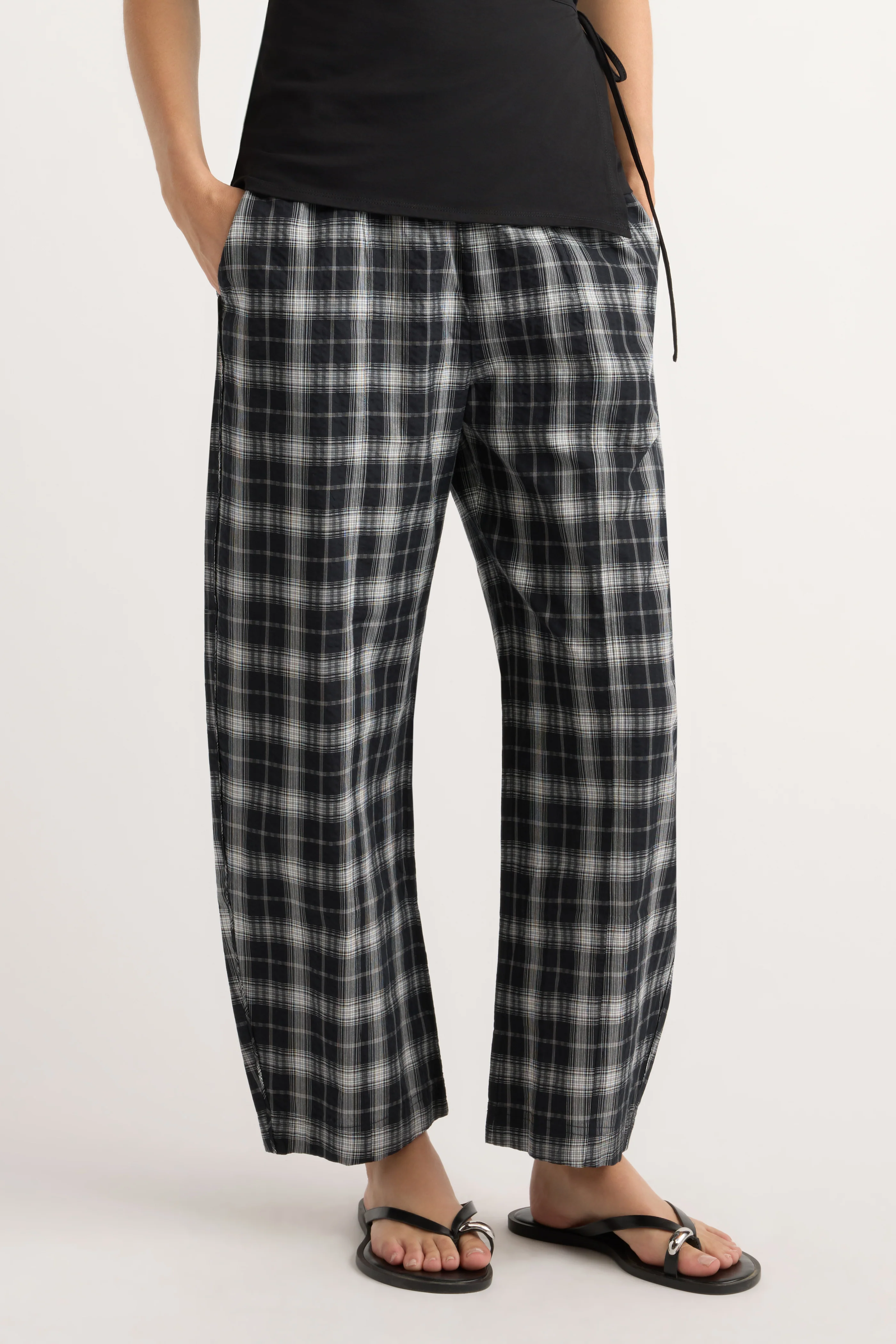 Ondine Plaid Stretch-Waist Pant - Image 3