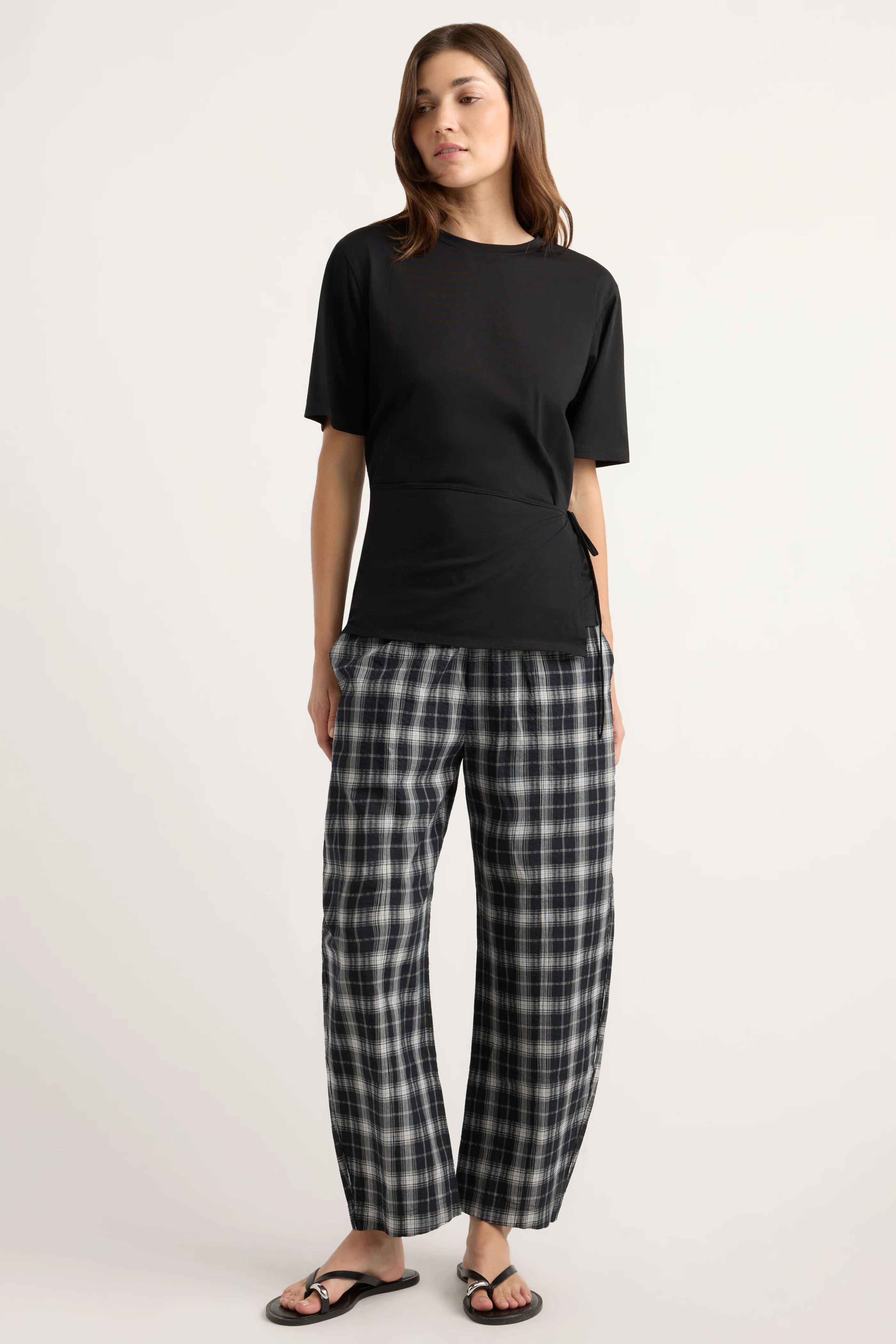 Ondine Plaid Stretch-Waist Pant - Image 4