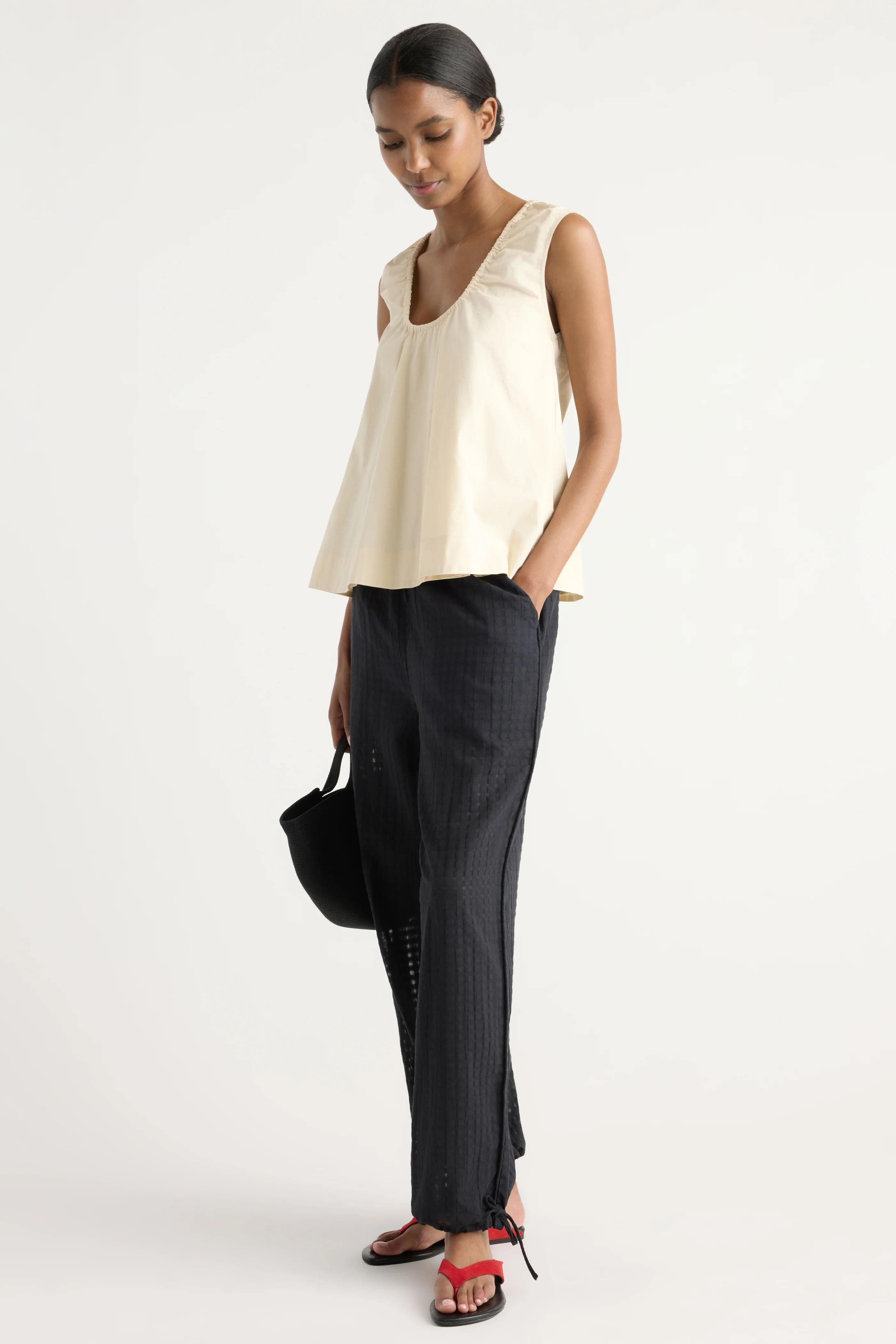Paloma Stretch-Waist Gingham Pant - Image 4