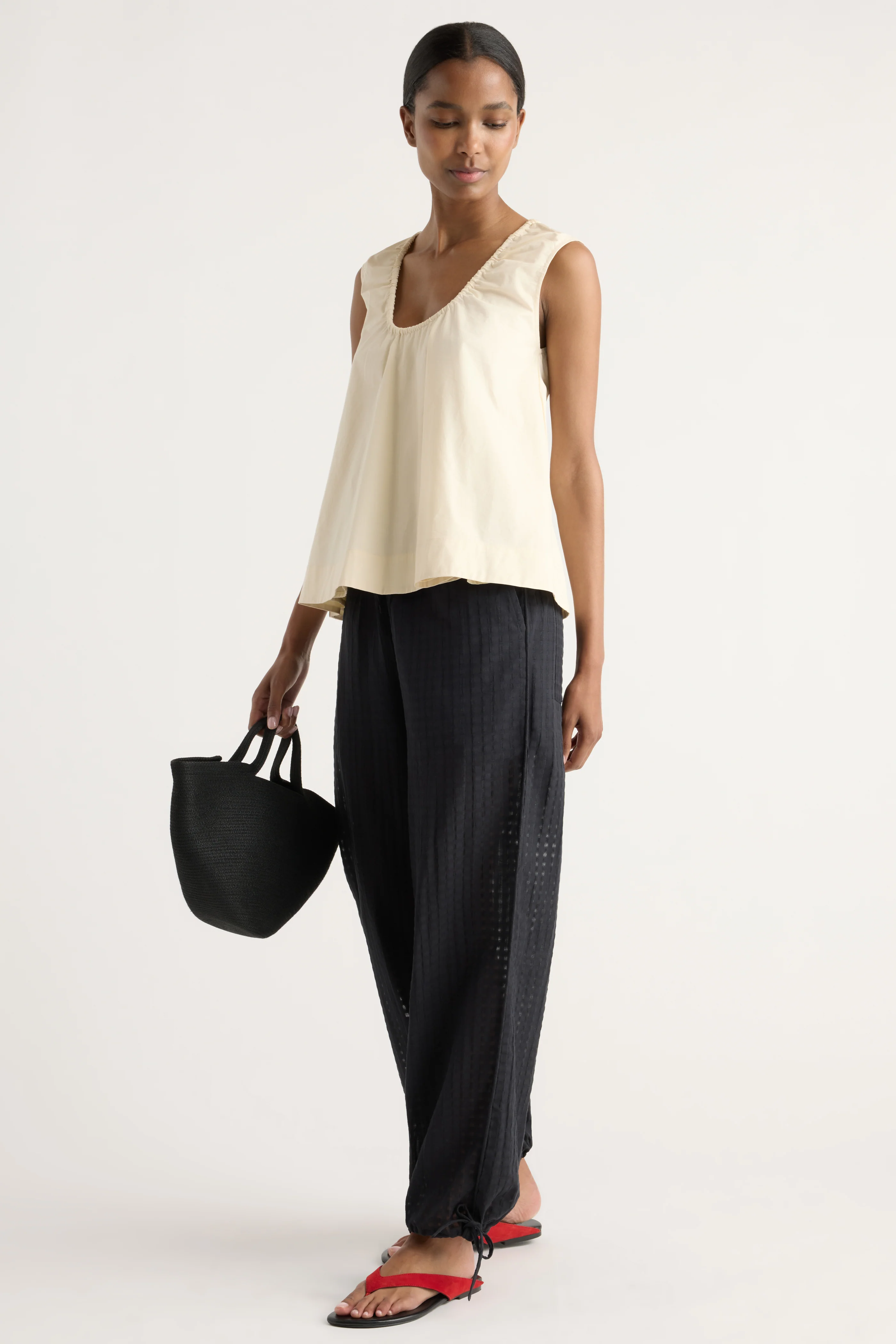 Paloma Stretch-Waist Gingham Pant - Image 6