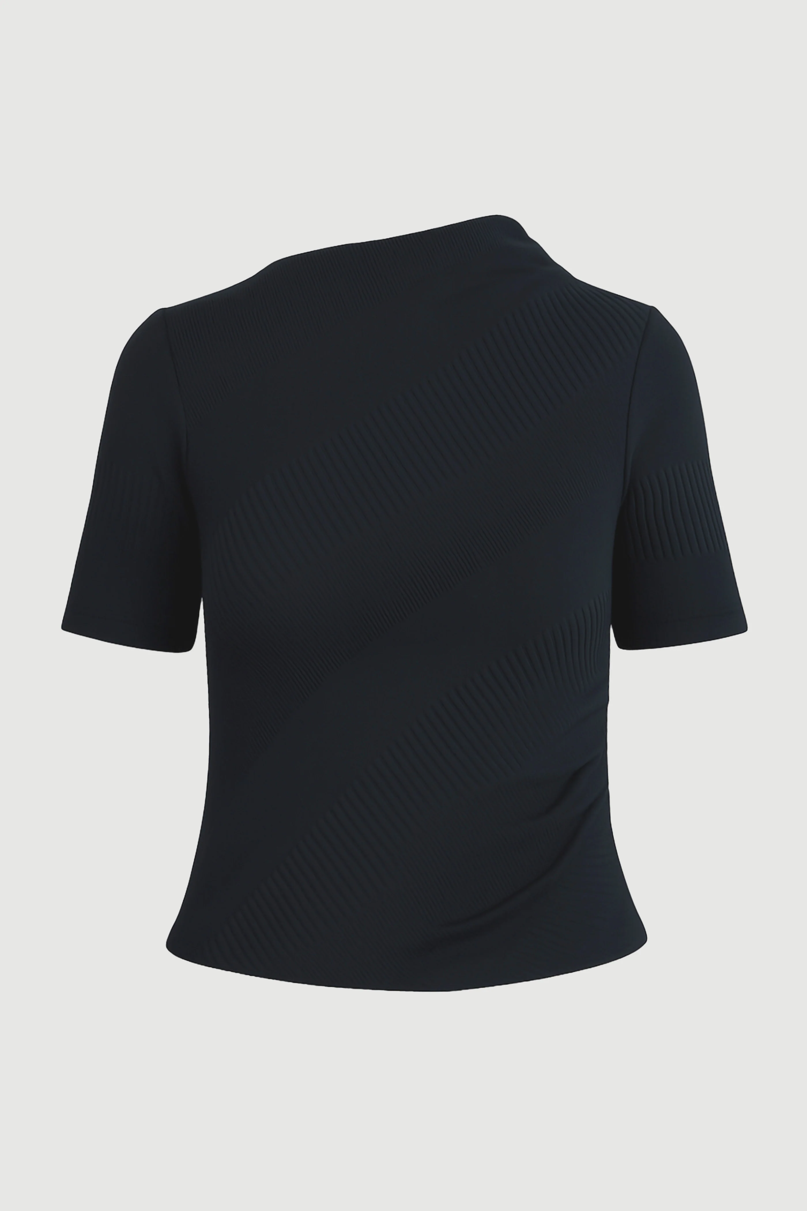 Pauline Ribbed Asymmetric-Neck Top - Image 10