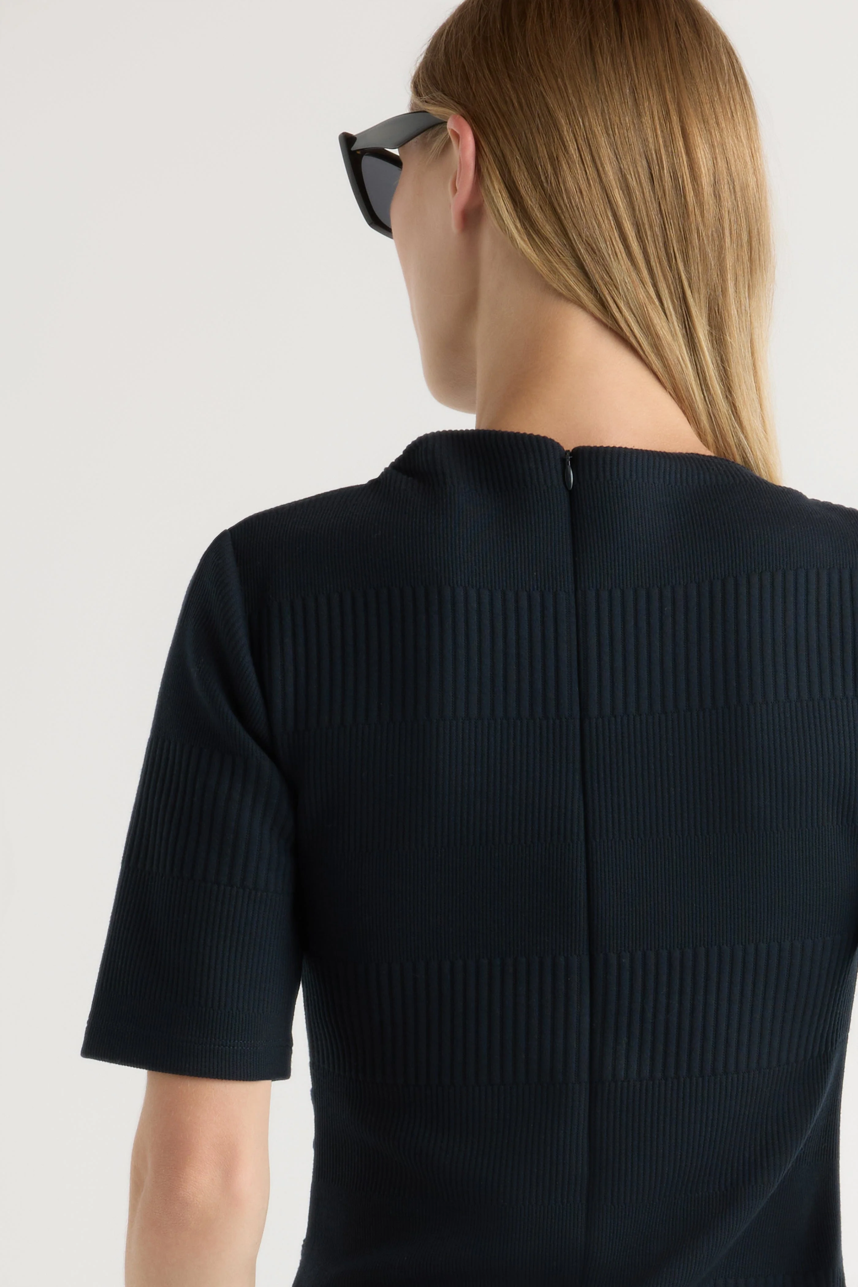 Pauline Ribbed Asymmetric-Neck Top - Image 9