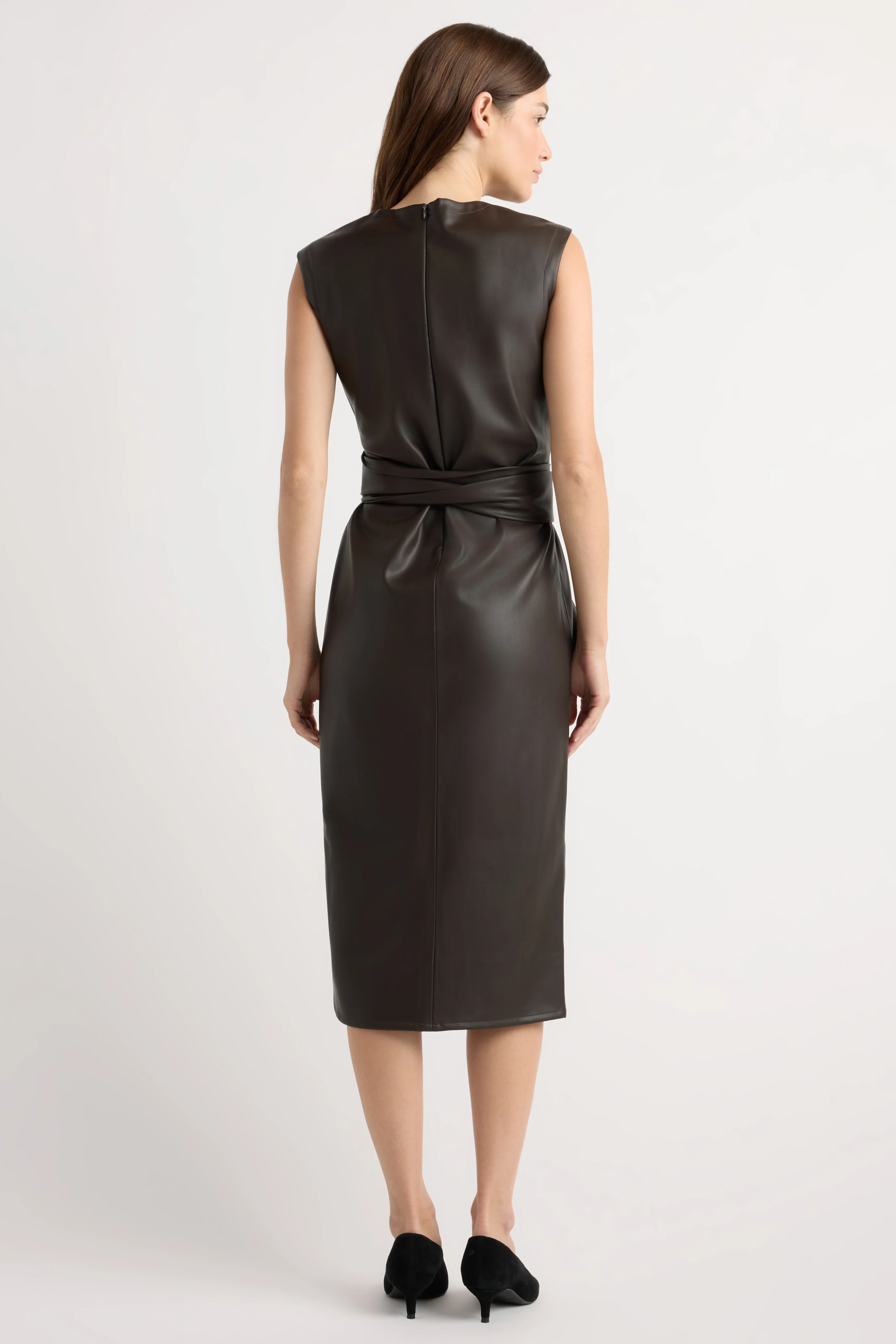 Pilar Vegan Leather Tie-Front Dress - Image 5