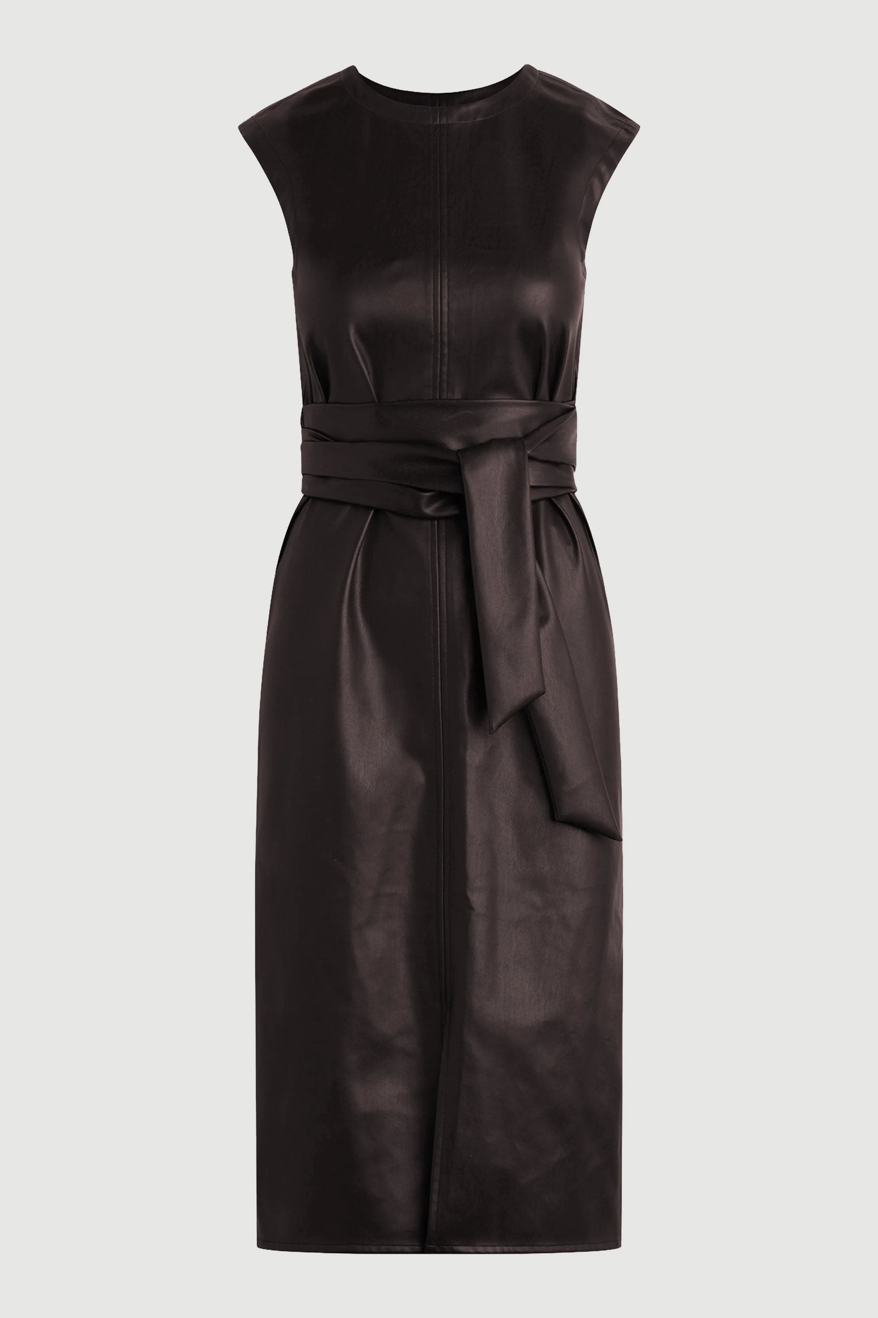 Pilar Vegan Leather Tie-Front Dress - Image 6