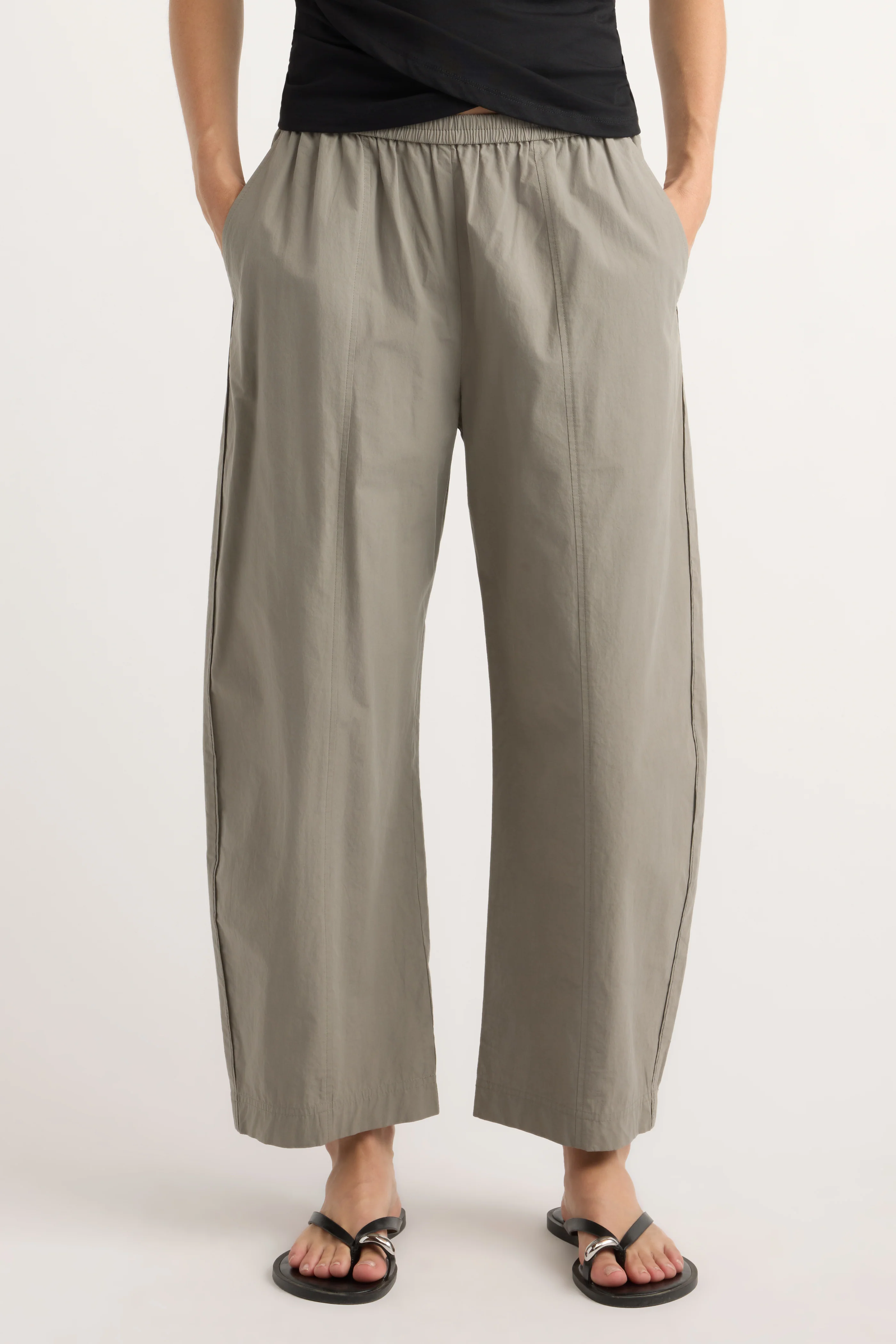 Priya Stretch-Waist Barrel-Leg Pant - Image 3